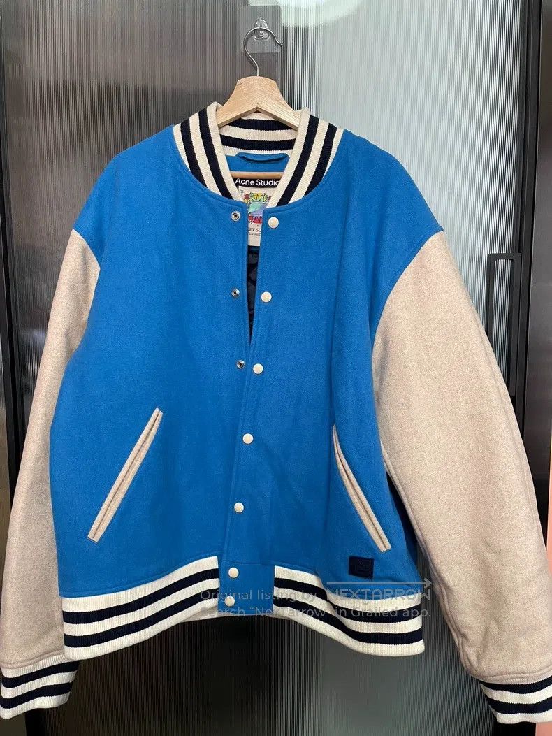 Acne Studios Acne Studios Blue Colorblocked Baseball Jacket Size US XL / EU 56 / 4 - 2 Thumbnail