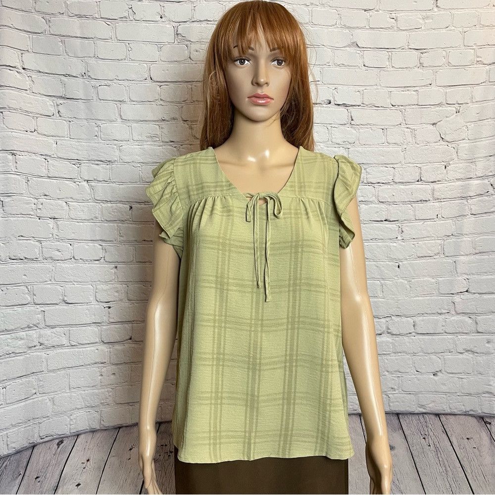 Other NWT New Como Vintage Cationic Plaid Airflow Ruffle Top Size Size S / US 4 / IT 40 - 2 Thumbnail