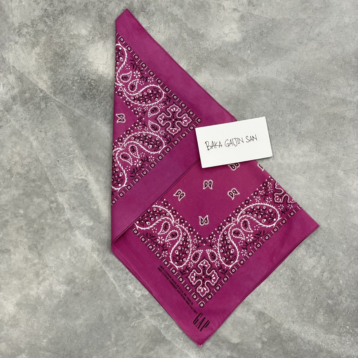 Cowboy Equipment × Vintage Made In USA Cotton Gap Handkerchief Bandana Scarf Rare Pink Size ONE SIZE - 5 Thumbnail