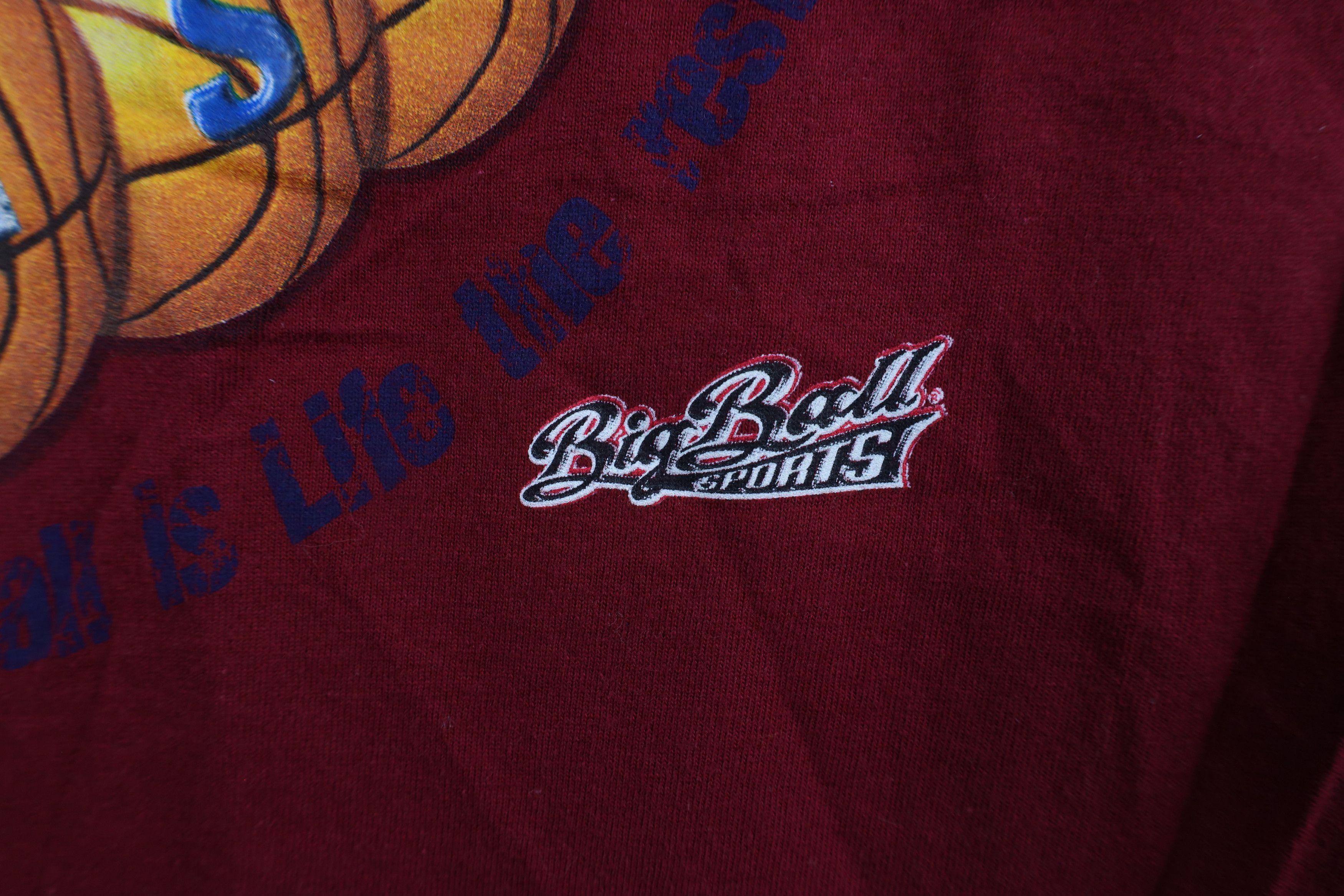 Vintage Vintage 90s Streetewar Basketball Is Life T-Shirt Red Cotton Size US S / EU 44-46 / 1 - 5 Thumbnail