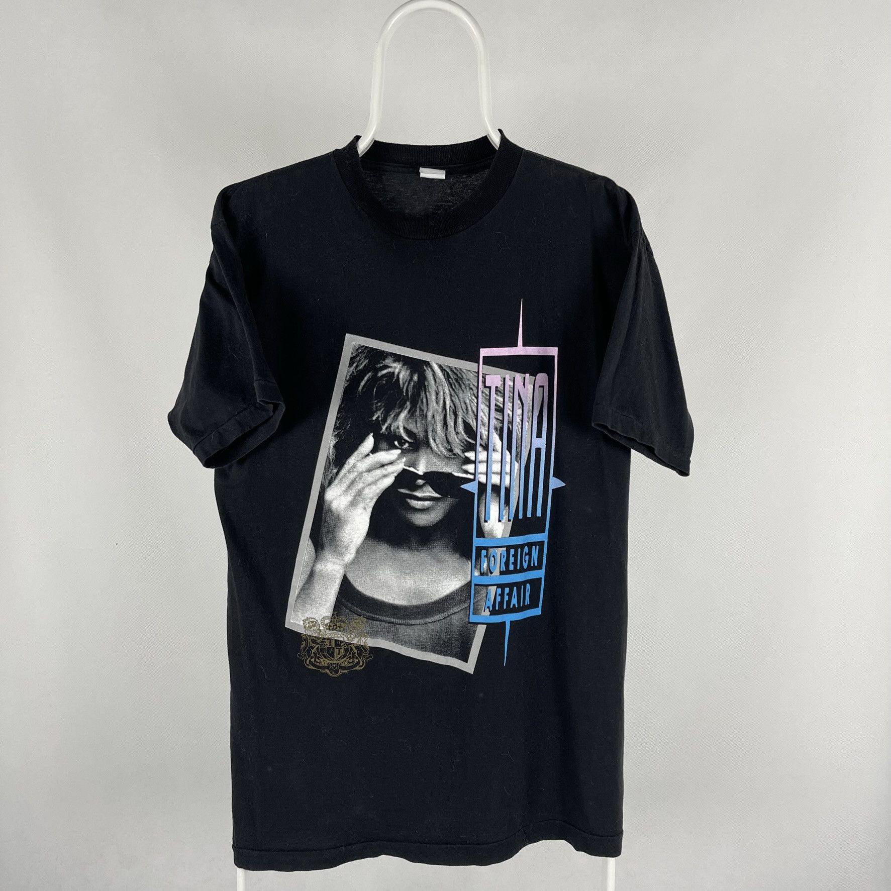 image of Band Tees x Rap Tees Vintage Tina Turner Shirt Foreign Affair Tour Single 90's 80's in Black (Size 