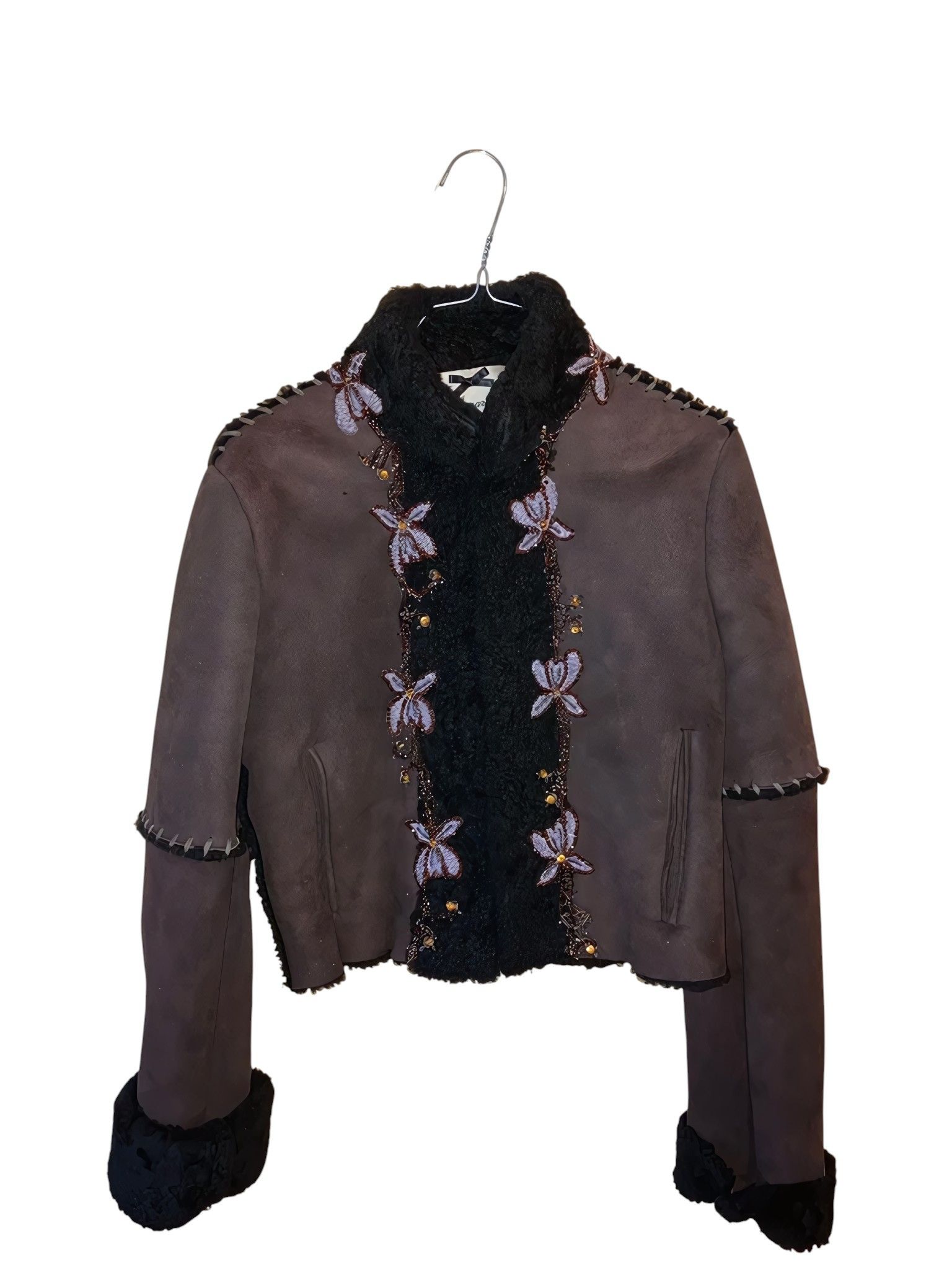 Blumarine RAW STITCHED SHEARLING LEATHER JACKET Size M / US 6-8 / IT 42-44 - 2 Thumbnail