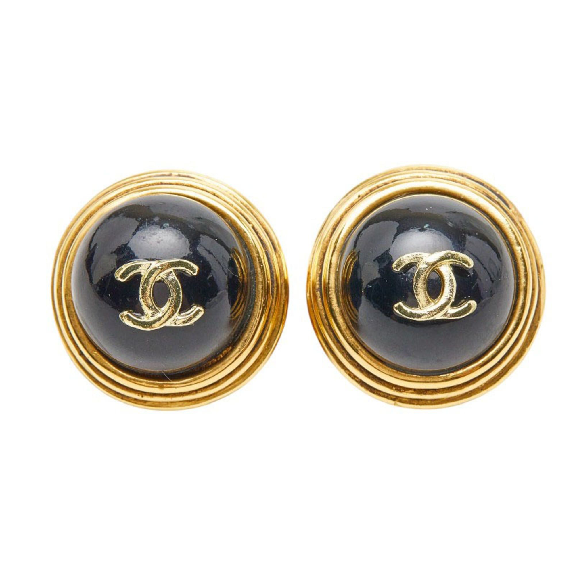 Chanel Chanel Coco Mark Round Circle Earrings, Gold Plated, Women's CHANEL Size ONE SIZE - 1 Thumbnail