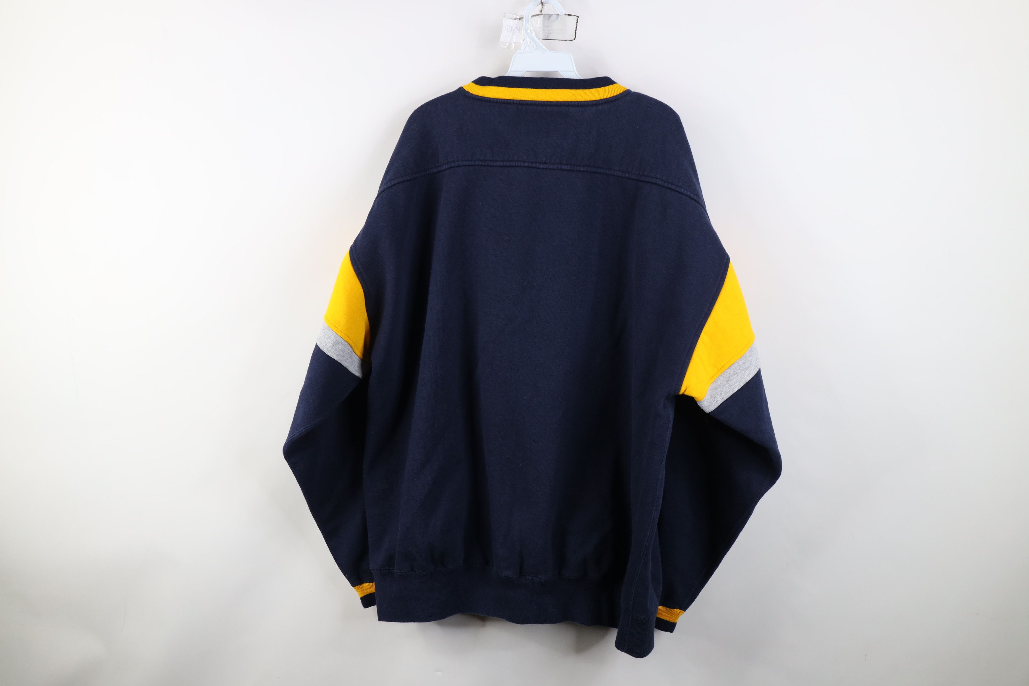 Vintage Vintage 90s Spell Out University of Michigan Sweatshirt Blue Size US XL / EU 56 / 4 - 10 Thumbnail