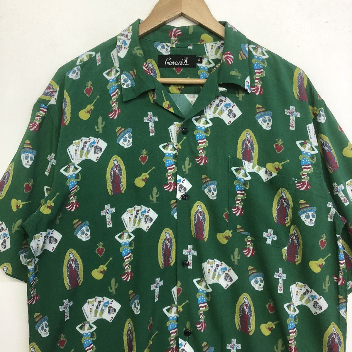 Japanese Brand CAVARIAA MEXICAN MOTIVE FULLPRINT OPEN COLLAR BUTTON SHIRT Size US L / EU 52-54 / 3 - 2 Thumbnail