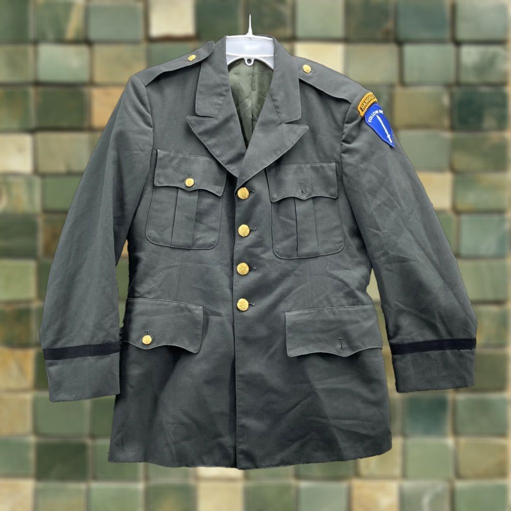 Vintage VINTAGE US ARMY AG-344 Service Dress Uniform Jacket Men 40S Wool Blend Workwear Military Jacket / Coat - Green - 40S - Regular Mens Size US XXS / EU 40 - 1 Thumbnail