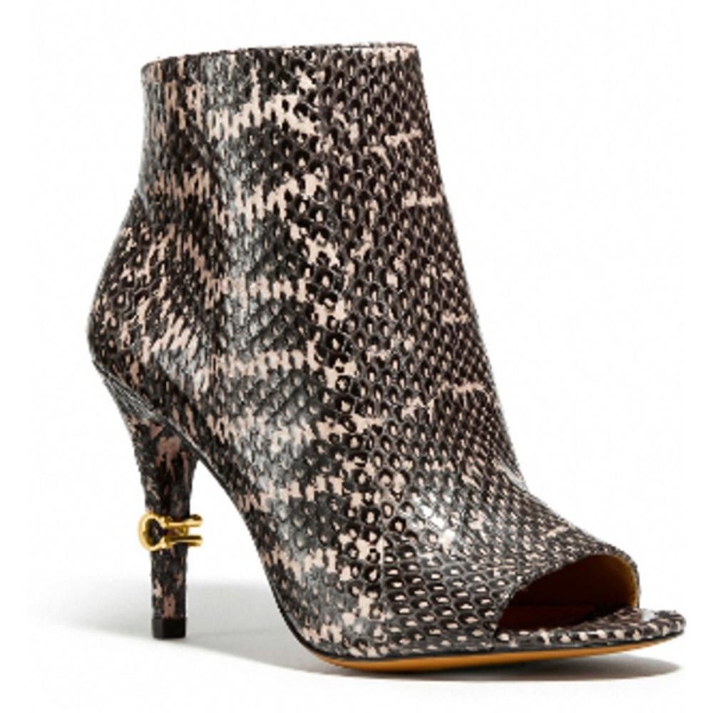 Coach COACH Remi Snakeskin Tan Black High Heel Ankle Booties 9 Size US 9 / IT 39 - 1 Thumbnail
