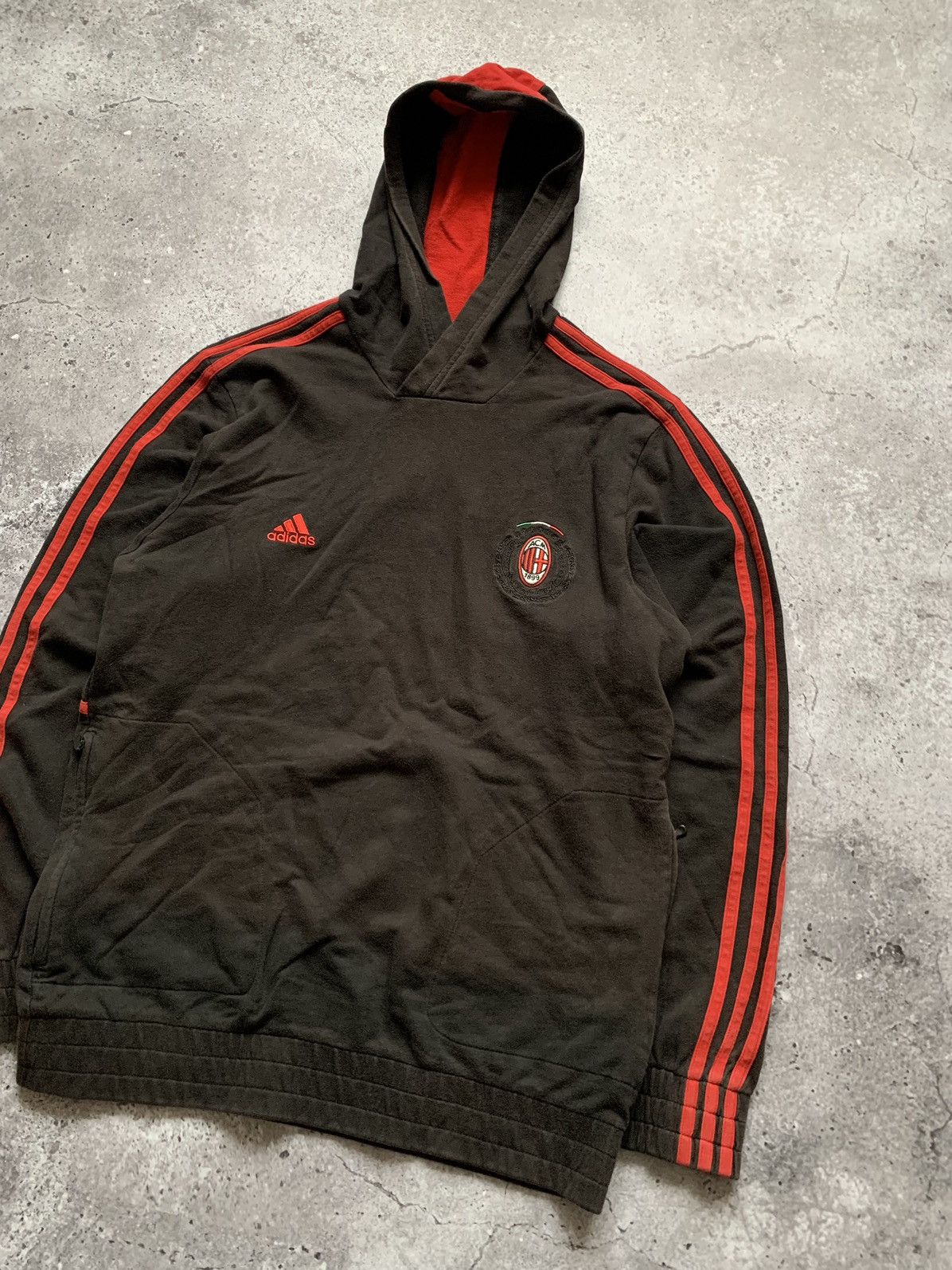 Adidas × Vintage 🔥AC MILAN ADIDAS VINTAGE 2000s BLOCKCORE HOODIE Size US M / EU 48-50 / 2 - 4 Thumbnail