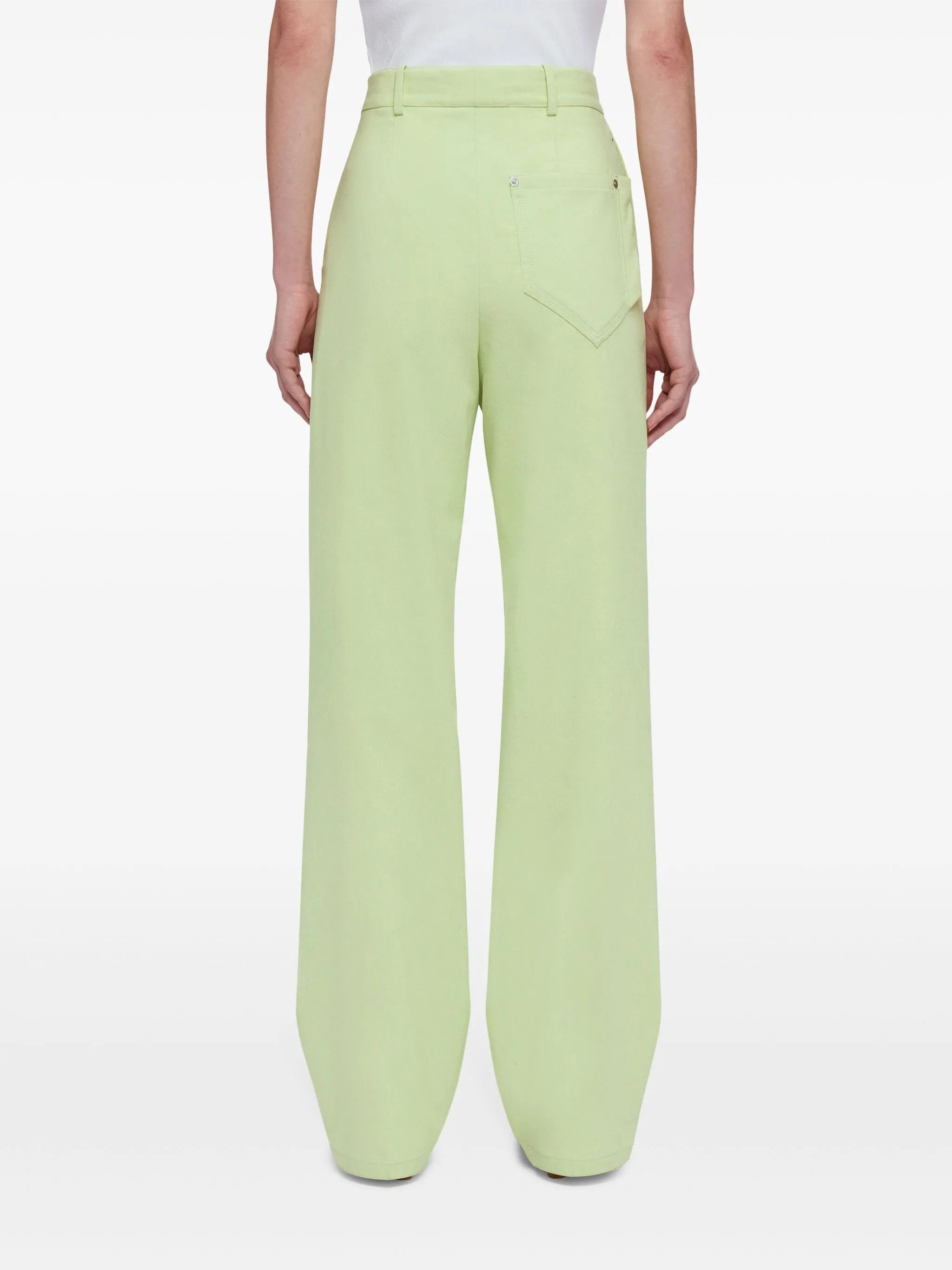 Salvatore Ferragamo o1s1rm0126 Hi Waisted Carpenter Pant in Lime Green Size 25" / US 0 / IT 36 - 3 Thumbnail