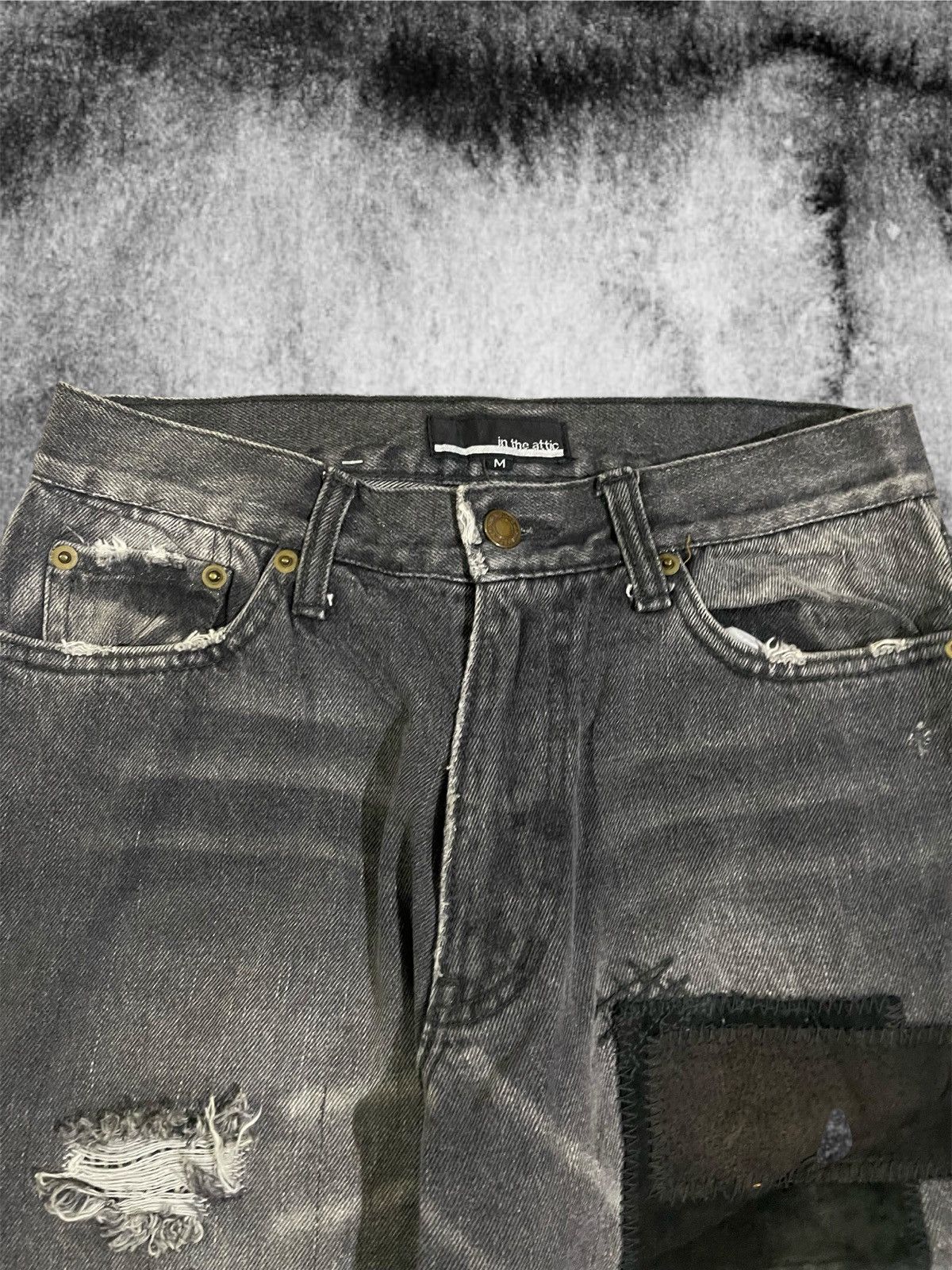 In The Attic In The Attic Patchwork Crush DistressedPunk Vkei Denim Jeans Size US 28 / EU 44 - 6 Thumbnail