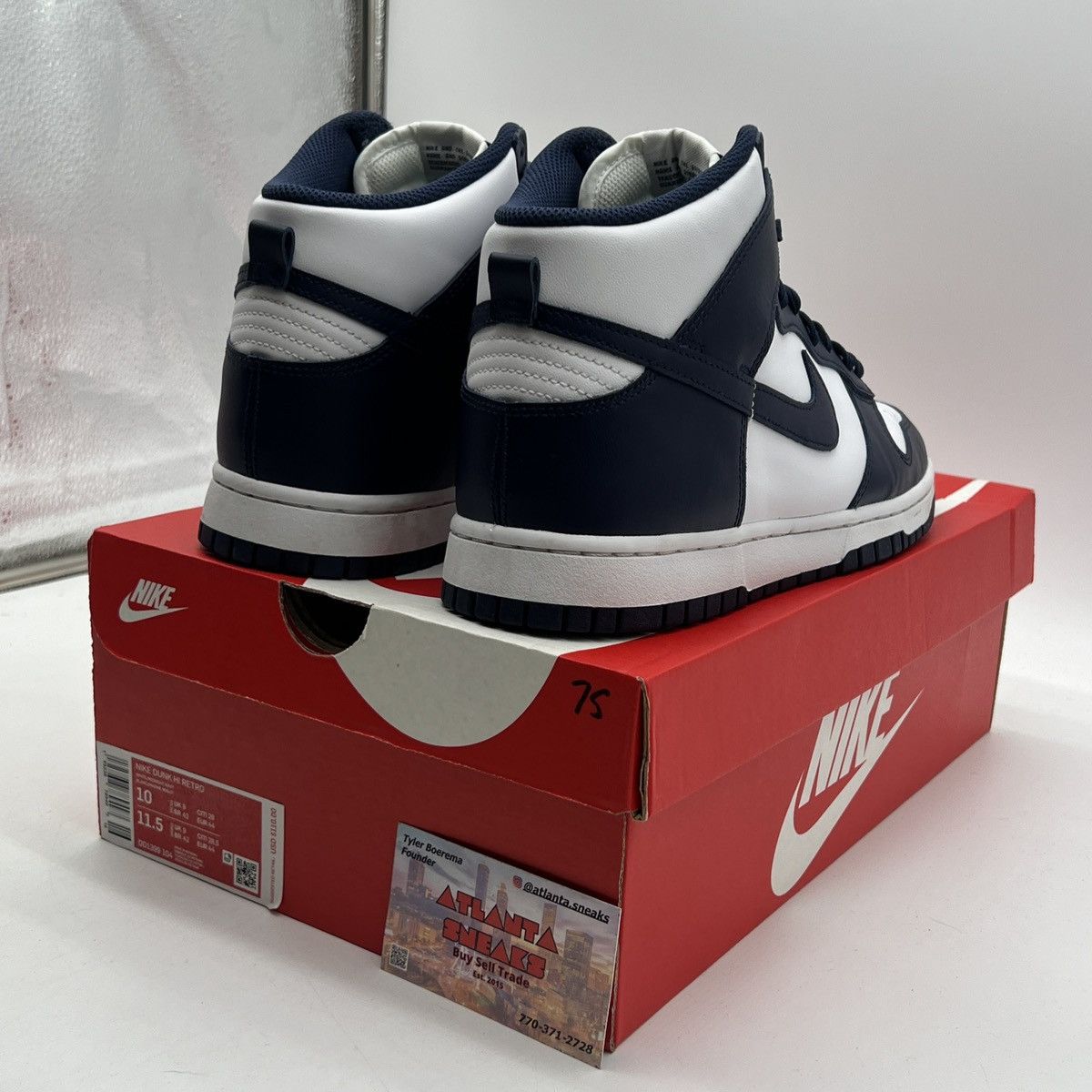 Nike Dunk high midnight navy Size US 10 / EU 43 - 5 Thumbnail