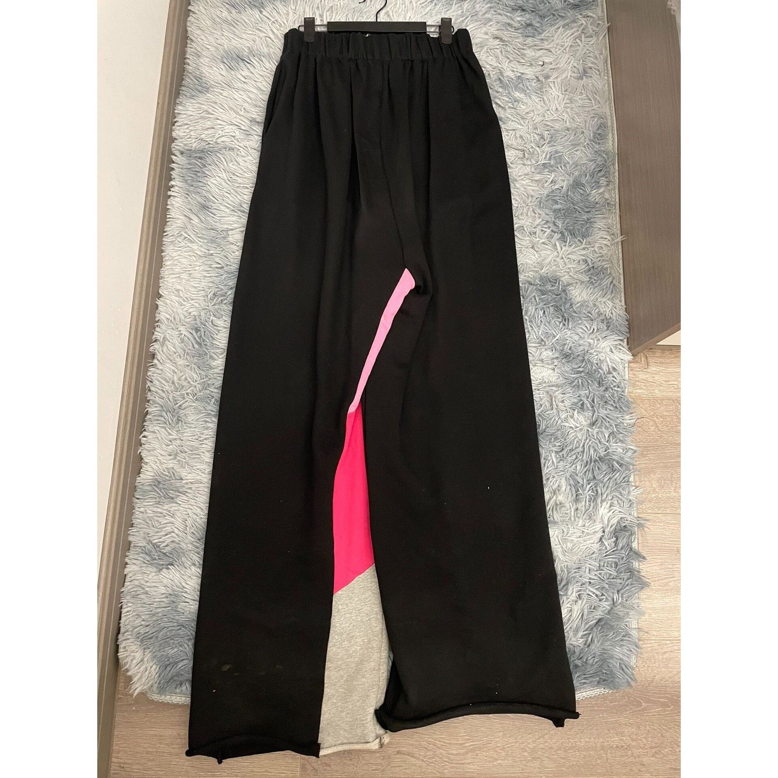 Japanese Brand Baggy Wide-Leg Pink Gray Black Sweatpants Sweats size 36 Size US 36 / EU 52 - 2 Thumbnail
