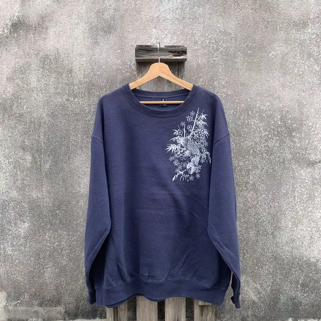 Designer × Japanese Brand × Vintage Japanese Vintage Fish Koi Crewneck Baggy Sukajan Sweater Size US XL / EU 56 / 4 - 2 Thumbnail
