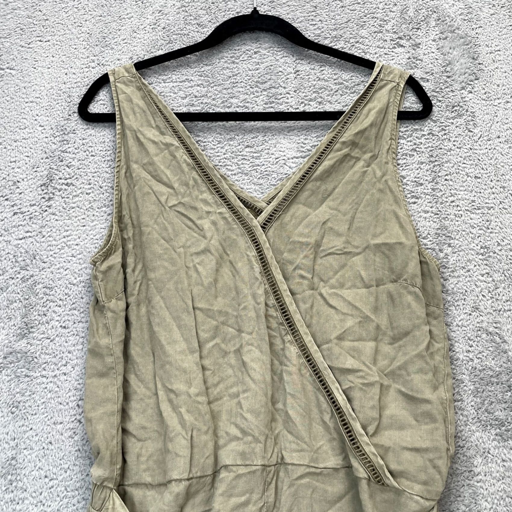 Anthropologie Anthropologie Romper Womens Large Green Cloth And Stone Lace Trim Pockets Size 36" / US 14 / IT 50 - 4 Thumbnail