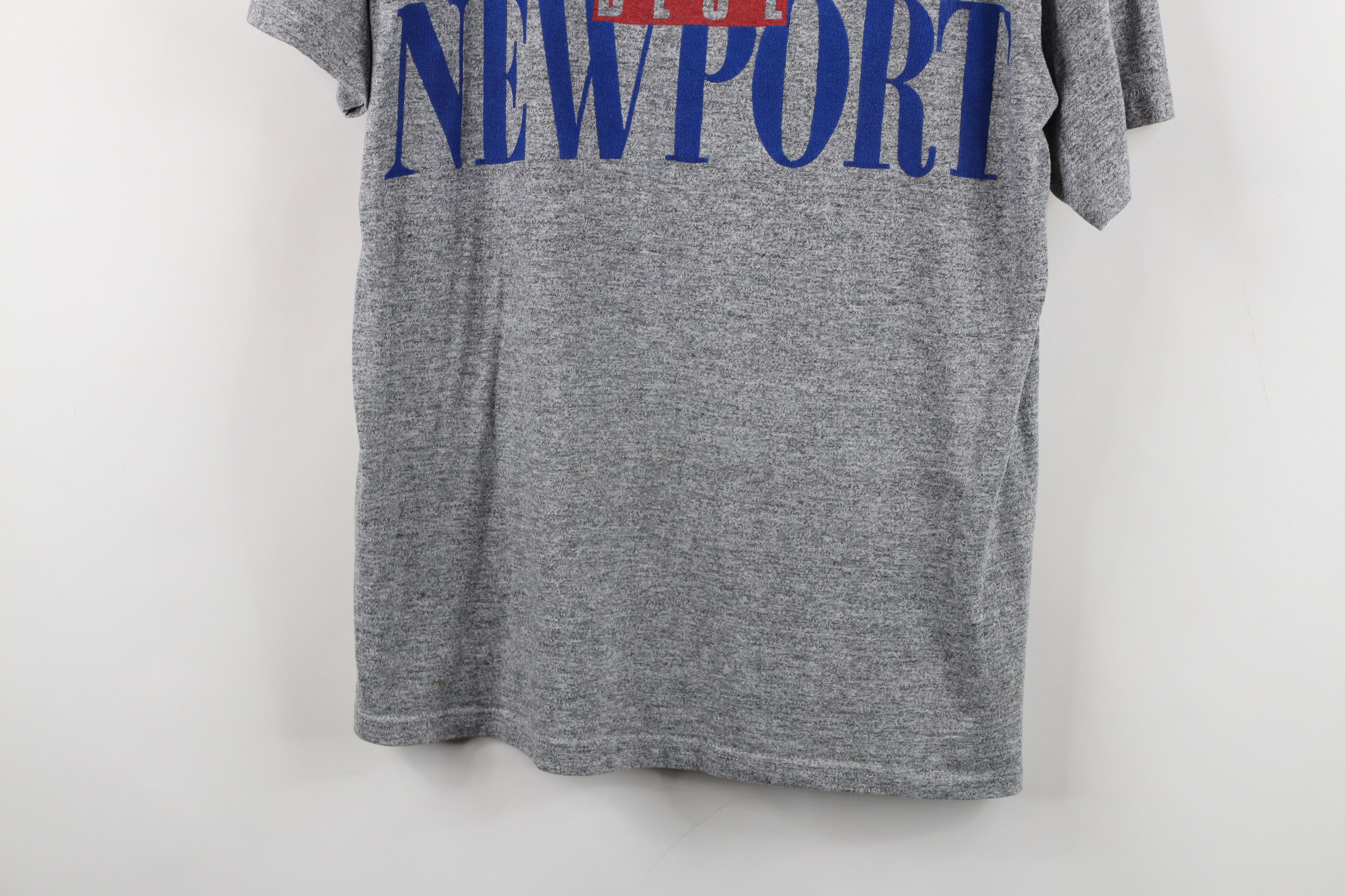 Vintage Vintage 90s Newport Blue Triblend Jersey Knit T-Shirt USA Size US L / EU 52-54 / 3 - 3 Thumbnail