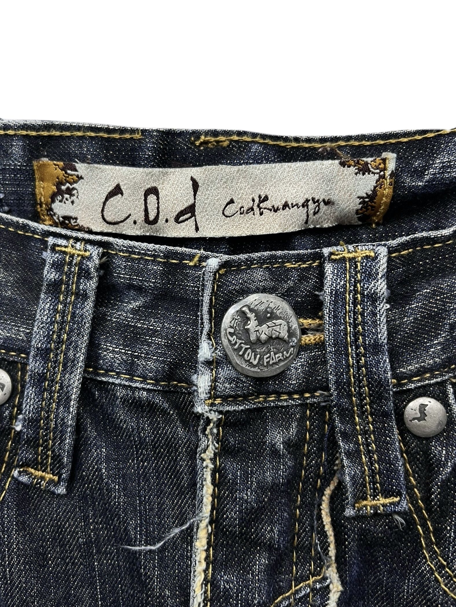 Japanese Brand FYE🔥Vintage C.O.T Mudwash Clawmark Grunge Boro Ripped Denim Size US 28 / EU 44 - 11 Thumbnail