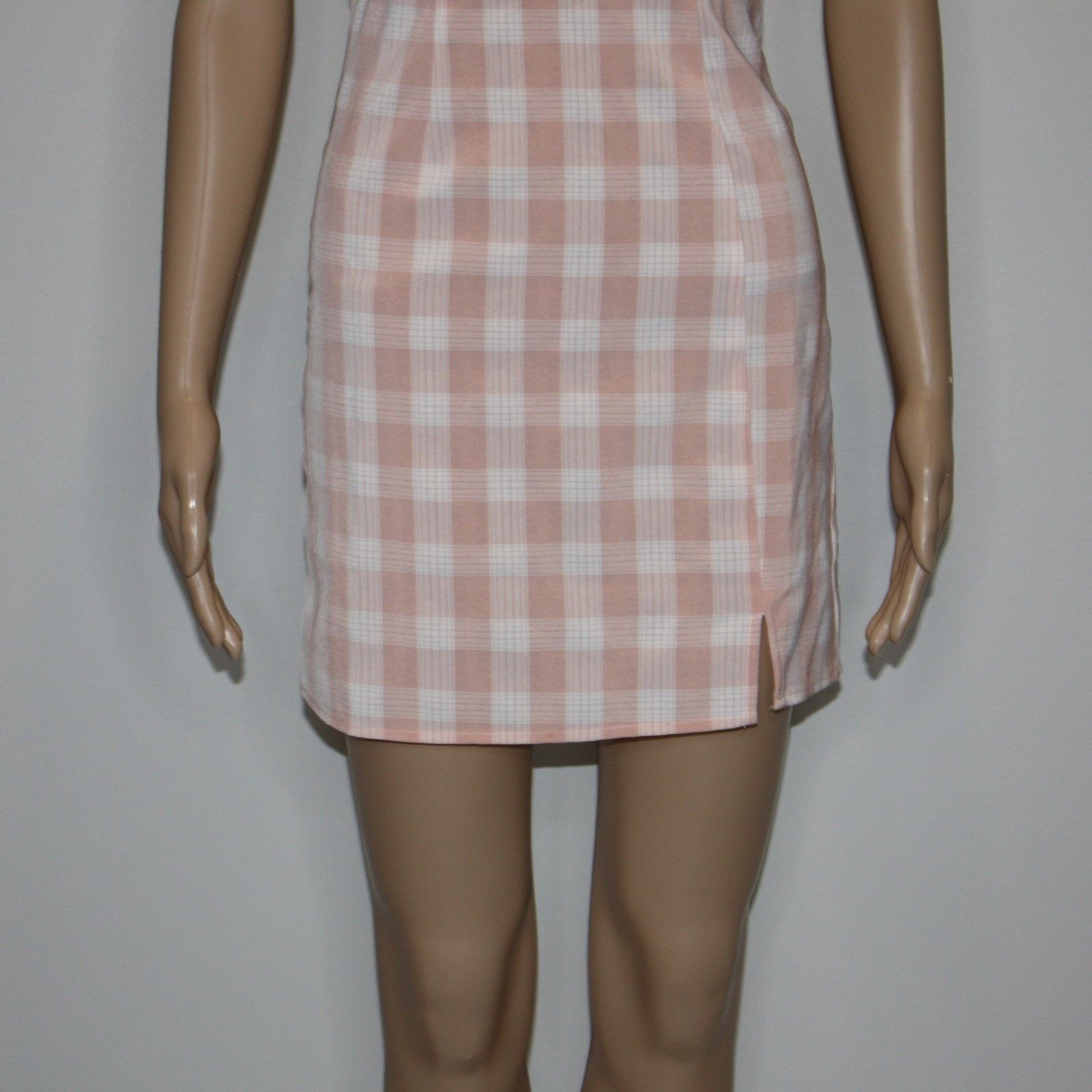 BP. Plaid Square Neck Sundress Dress in Coral & White Gingham Size XS / US 0-2 / IT 36-38 - 8 Thumbnail