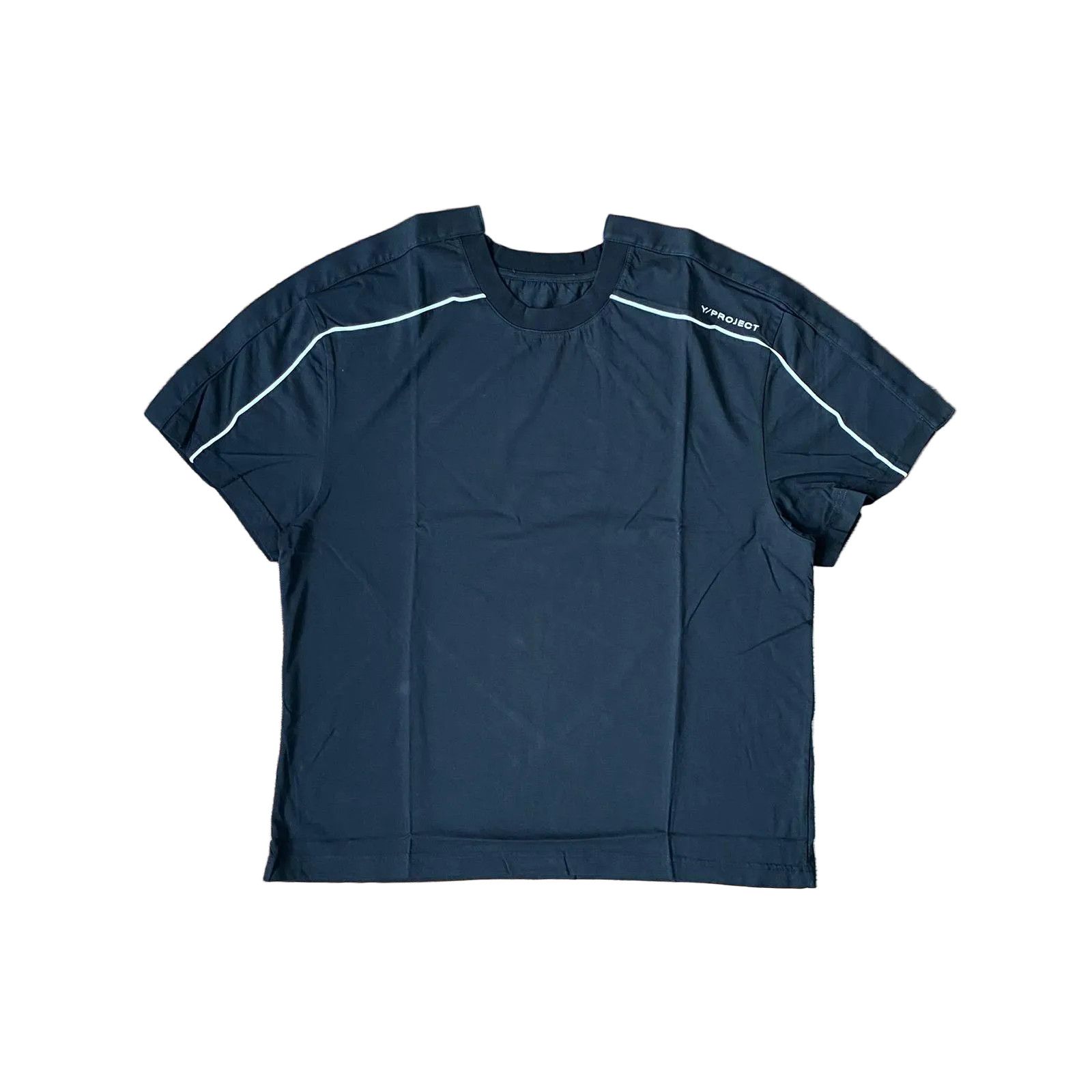 Y/Project Black Embroidered Logo Snap Button Detail Oversized T-Shirt Size US XXS / EU 40 - 1 Thumbnail