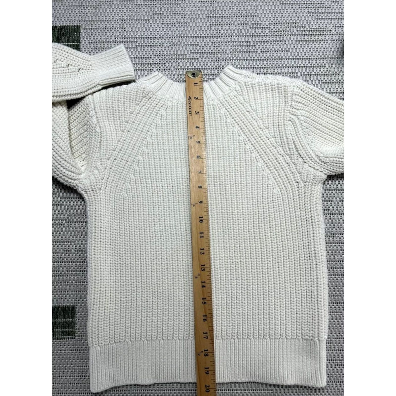 Everlane Everlane Sweater Womens Small Ivory Cotton Knit Pullover Size S / US 4 / IT 40 - 7 Thumbnail