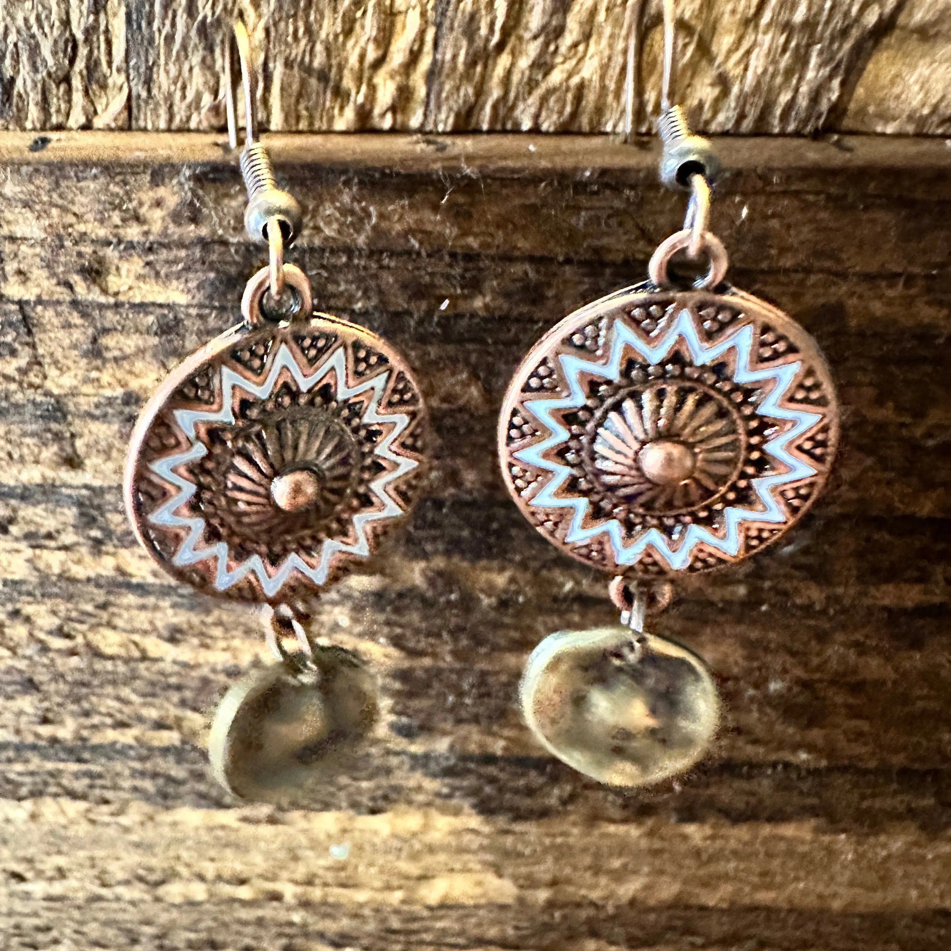Other Boho Hippie Western Delicate Copper Sunshine Drop Wire Earri Size ONE SIZE - 2 Thumbnail