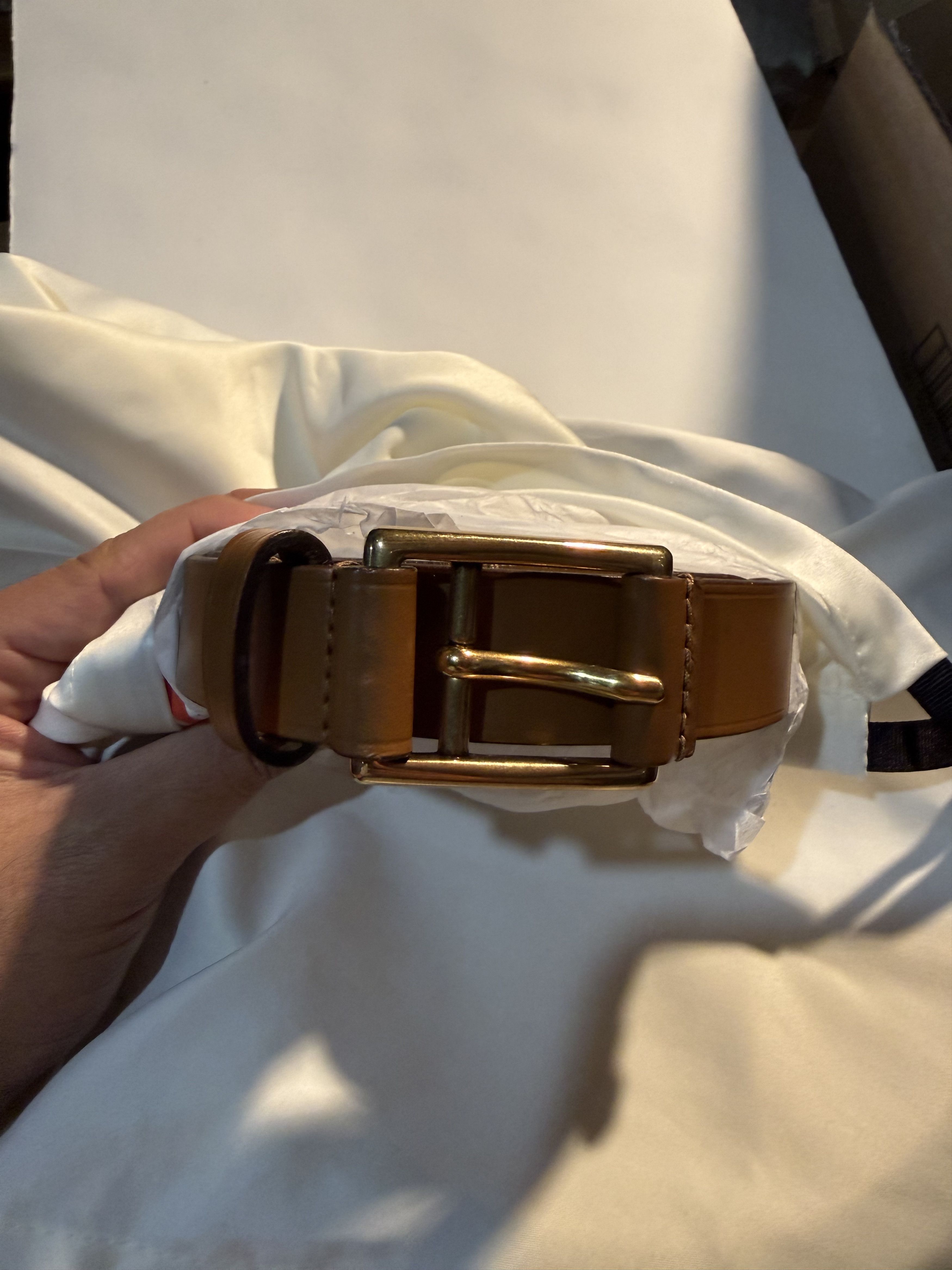 Gucci Gucci Brown Leather Gold Buckle Belt BNWT 80-32 Size 32 - 2 Thumbnail