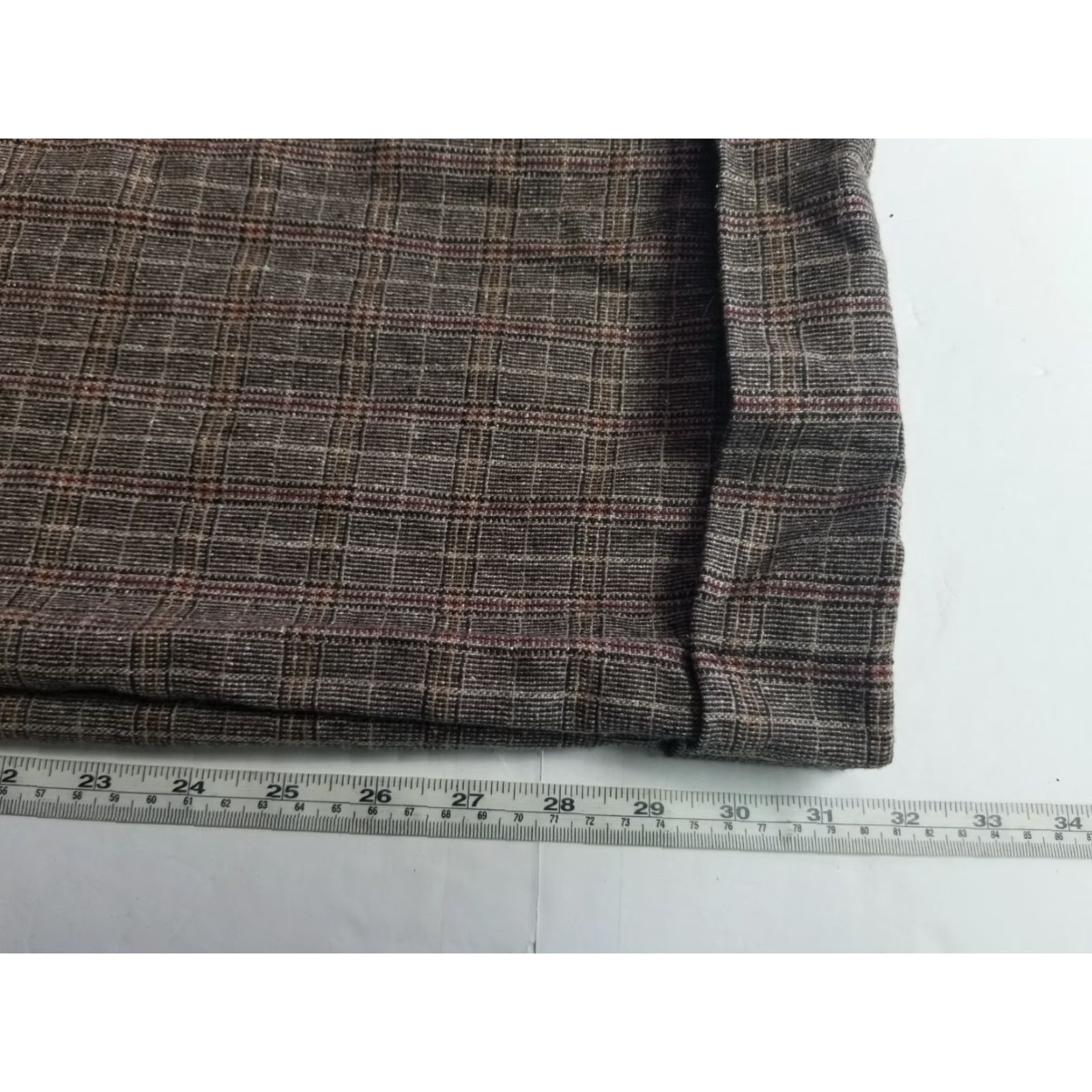 Massimo Dutti Massimo Dutti Trousers Women Straight Wool Blend Brown Size 10 Comfort Geometric Pattern Size 32" / US 10 / IT 46 - 5 Thumbnail