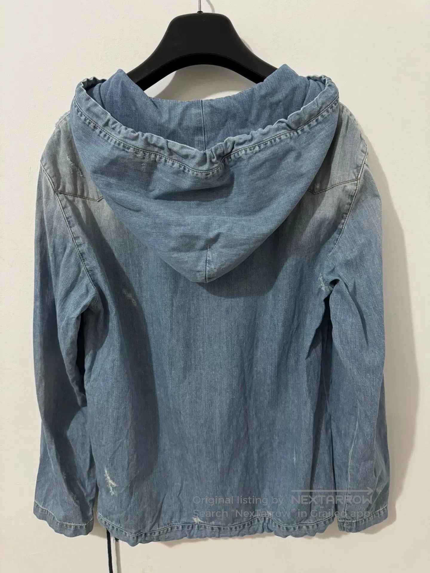 Saint Laurent Paris Saint Laurent Distressed Denim Hoodie. Size XS / US 0-2 / IT 36-38 - 2 Thumbnail