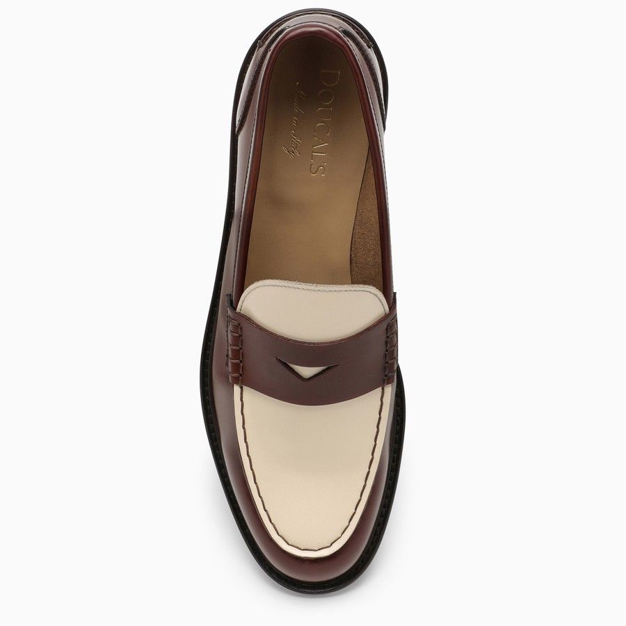 Doucal's o1d2blof0824 Leather Moccasin in Brown & Ivory Size US 7.5 / IT 37.5 - 3 Thumbnail