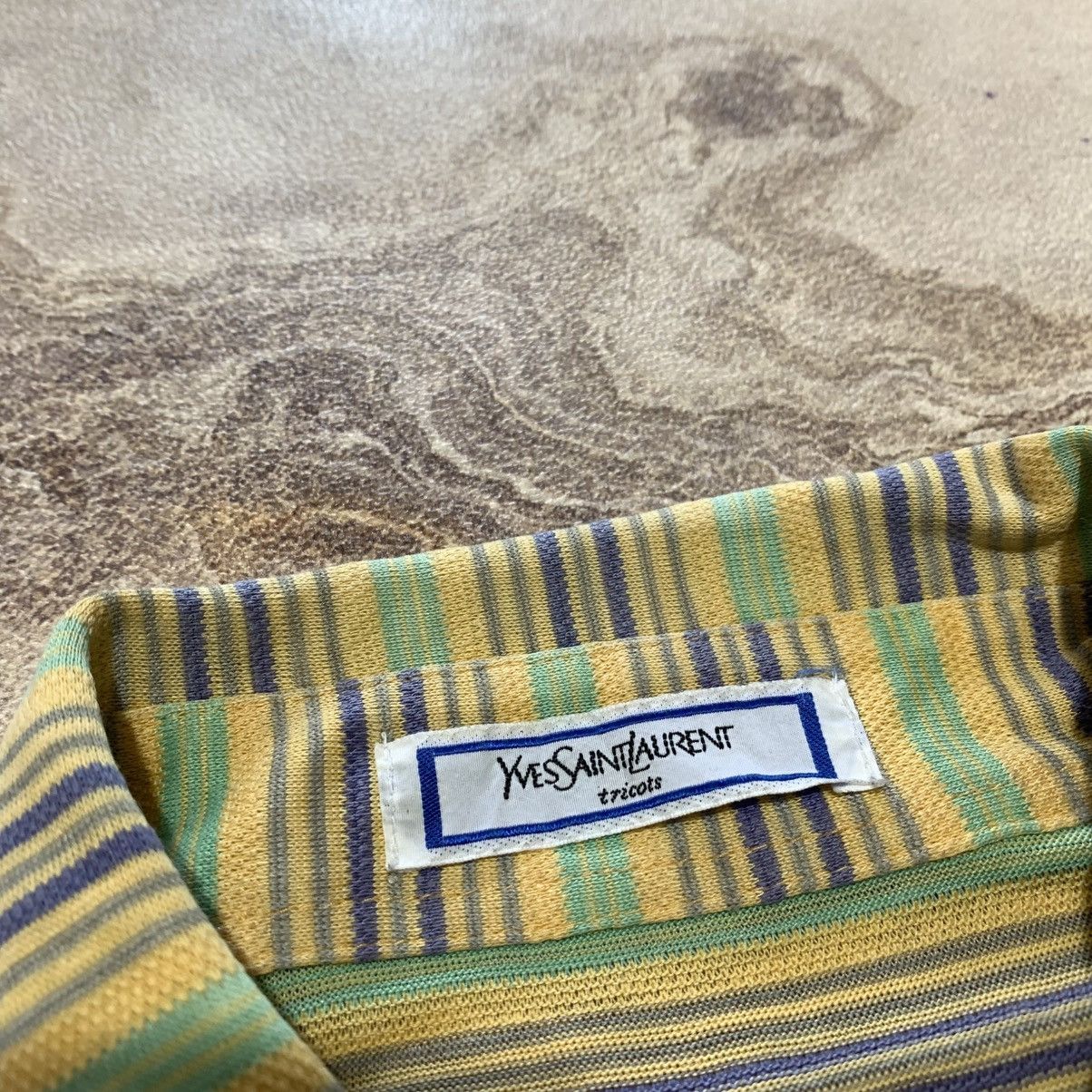 Yves Saint Laurent Vtg 90s Yves Saint Laurent Tricots Stripe Polos Pocket Size US L / EU 52-54 / 3 - 2 Thumbnail