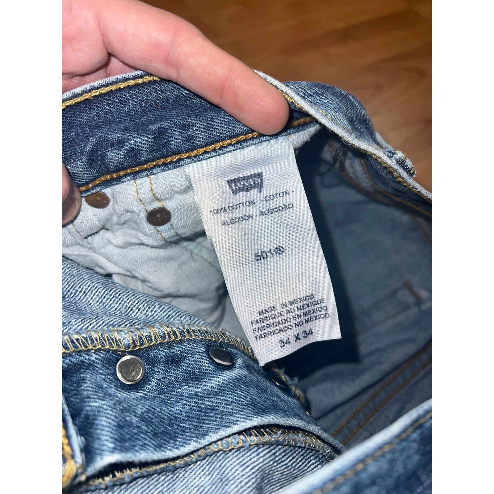 Levi's Y2K Levi Levi's 501 Blue Denim Jeans Bottoms Rip Torn 34x34 Size US 34 / EU 50 - 7 Thumbnail