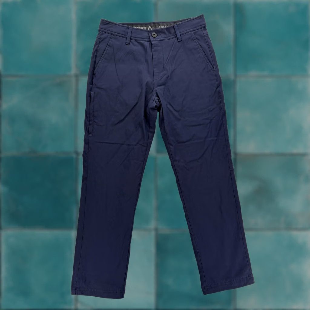 Vintage Gerry Pants Mens Blue 30x30 Regular Fit Stretch Winter Fleece Lined Chino Size US 30 / EU 46 - 1 Thumbnail