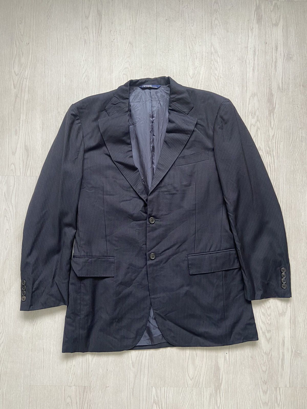 Polo Ralph Lauren Vintage 1990’s Polo Ralph Lauren Stripe Black Blazer Jacket Size 40R - 1 Thumbnail
