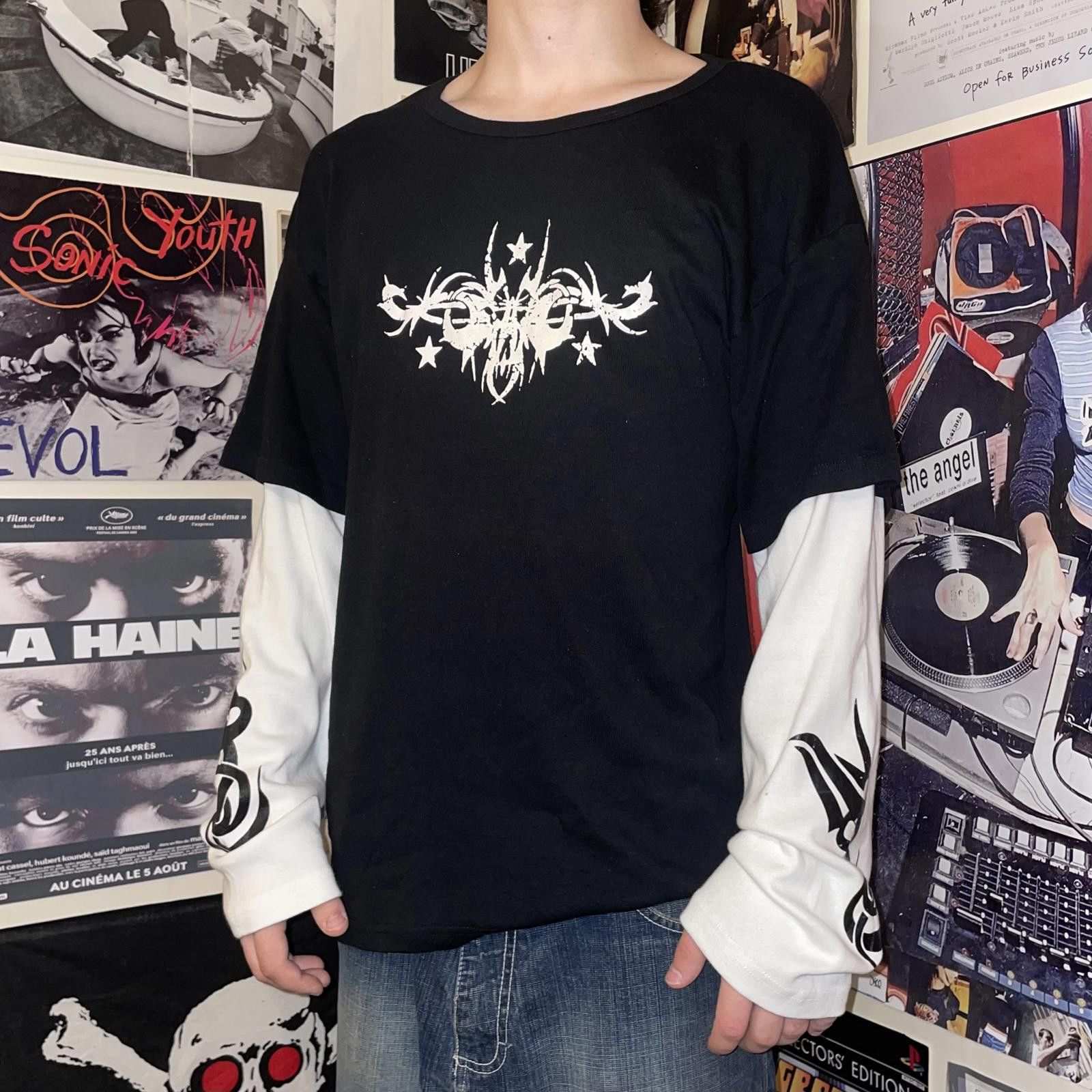 Designer Identic 00s Tribal Graphic Longsleeve T-Shirt XXL Size US XXL / EU 58 / 5 - 7 Thumbnail
