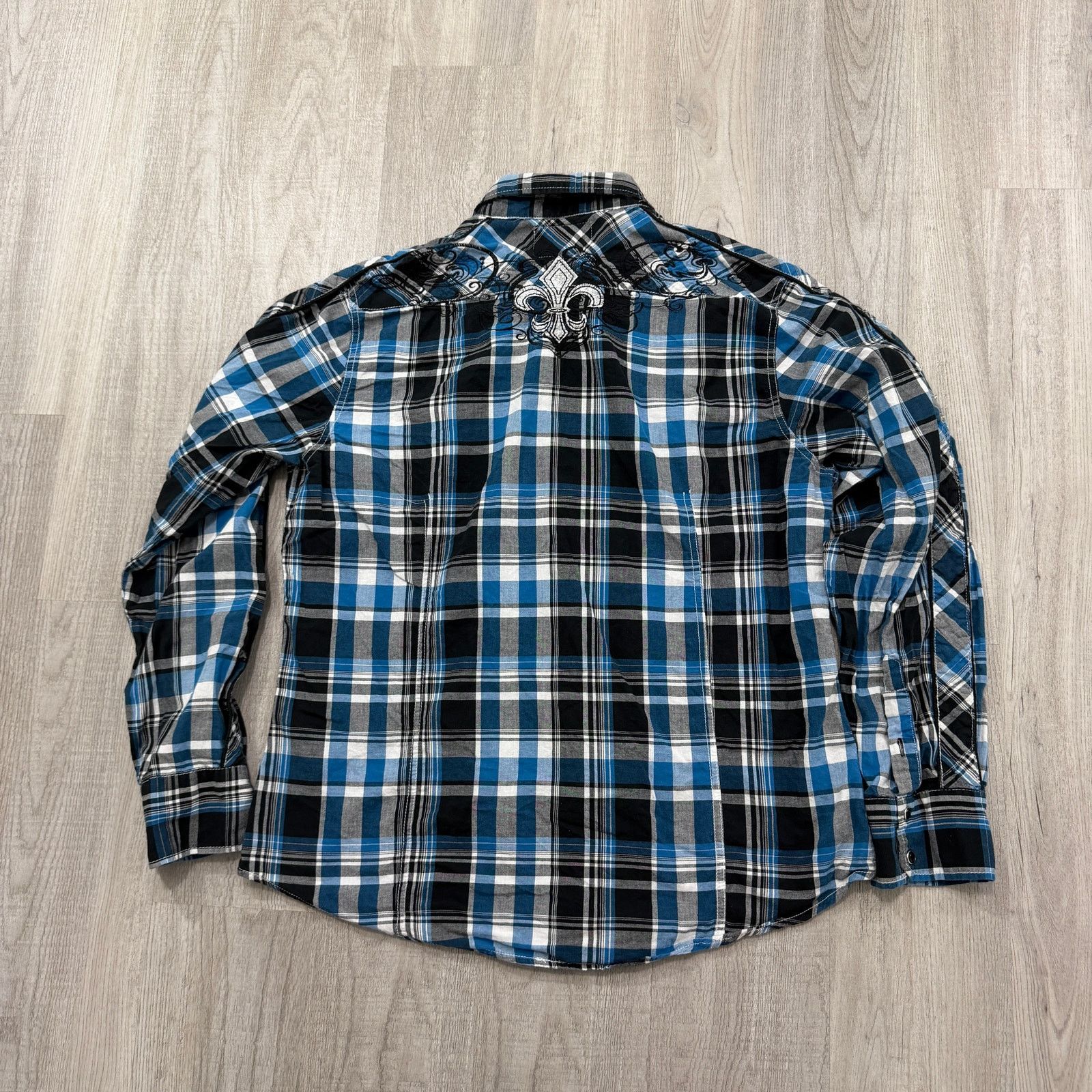 Vintage Vintage POP ICON Cyber Button Shirt Men's 2XL Blue Plaid y2k Size US XXL / EU 58 / 5 - 5 Thumbnail