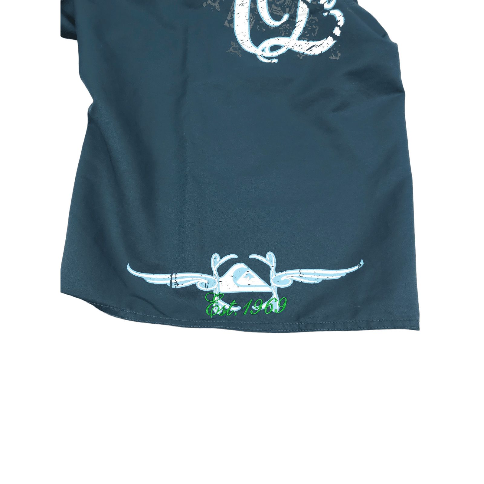 Quiksilver 💎 Vintage Quiksilver Logo Graphic Blue Y2K Shorts Japanese Size US 36 / EU 52 - 5 Thumbnail