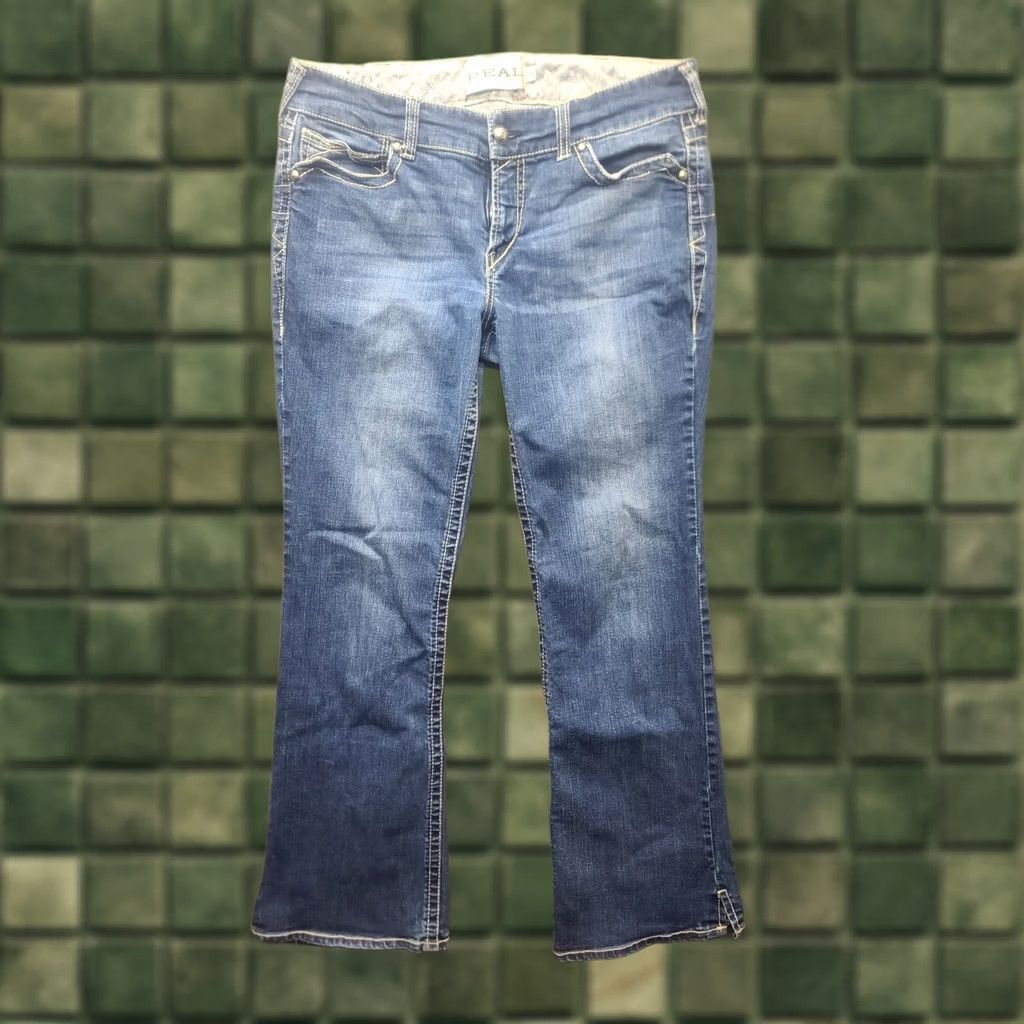 Ariat Ariat REAL Denim Jeans Womens 32x32 Regular Bootcut Stretch Distressed Blue Cotton Denim 5-Pocket Design Cowboy Horse Rodeo Cowgirl - Mens/Womens Size 24" / US 00 / IT 34 - 1 Thumbnail