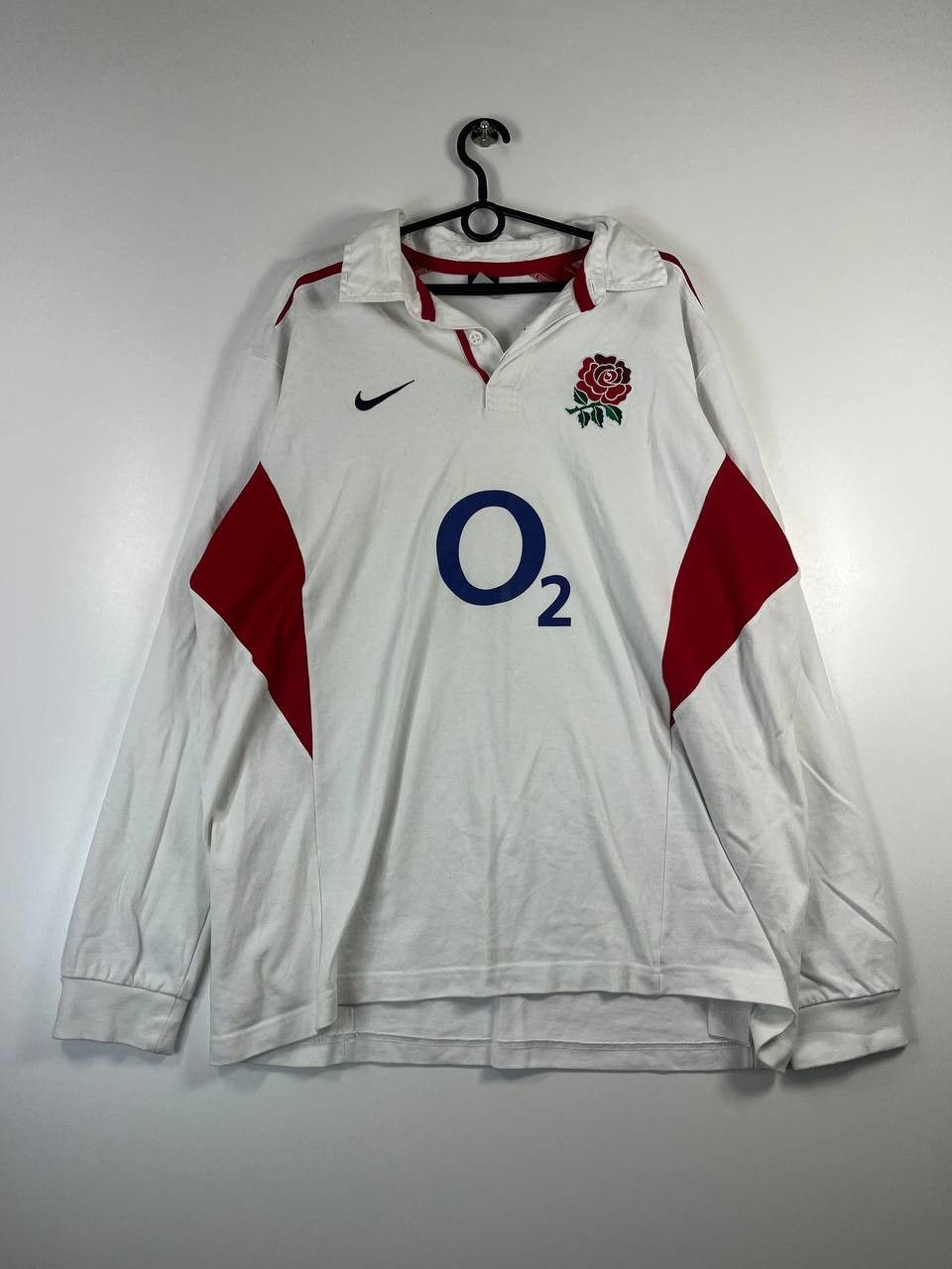 Nike Nike England Rugby Shirt Long Sleeve O2 Sponsor White Sz XL Size US XL / EU 56 / 4 - 1 Thumbnail