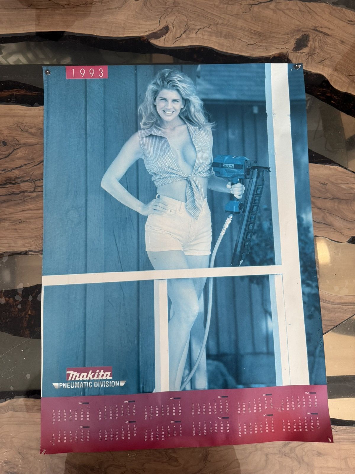 Playboy Makita Nail Gun Babe 1993 Calendar Sexy Girl Poster Size ONE SIZE - 2 Thumbnail