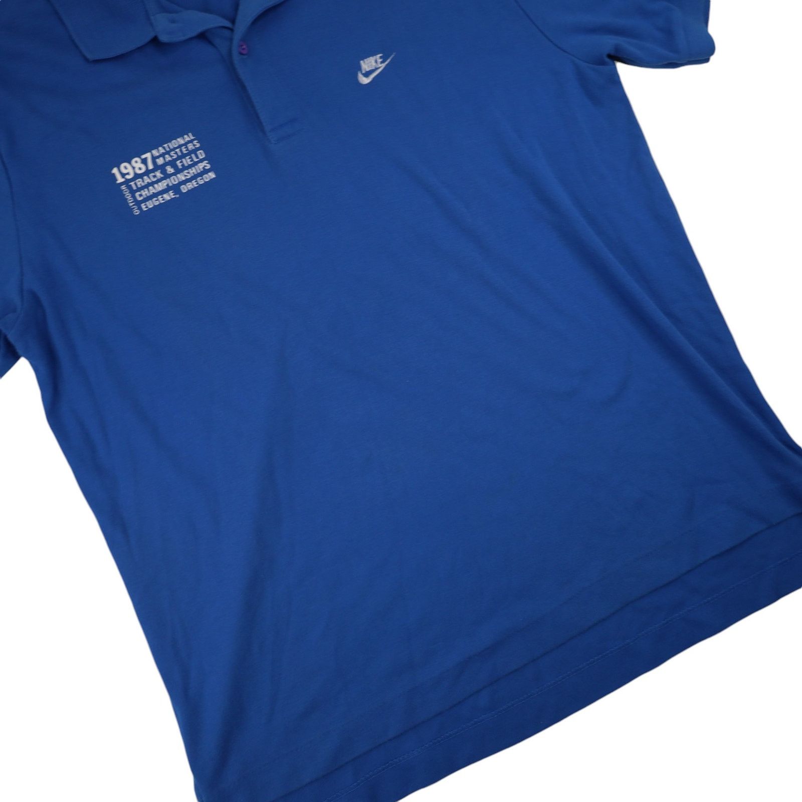 Nike × Vintage Vintage Nike 1987 National Masters Track & Field Polo Shirt Size US L / EU 52-54 / 3 - 3 Thumbnail