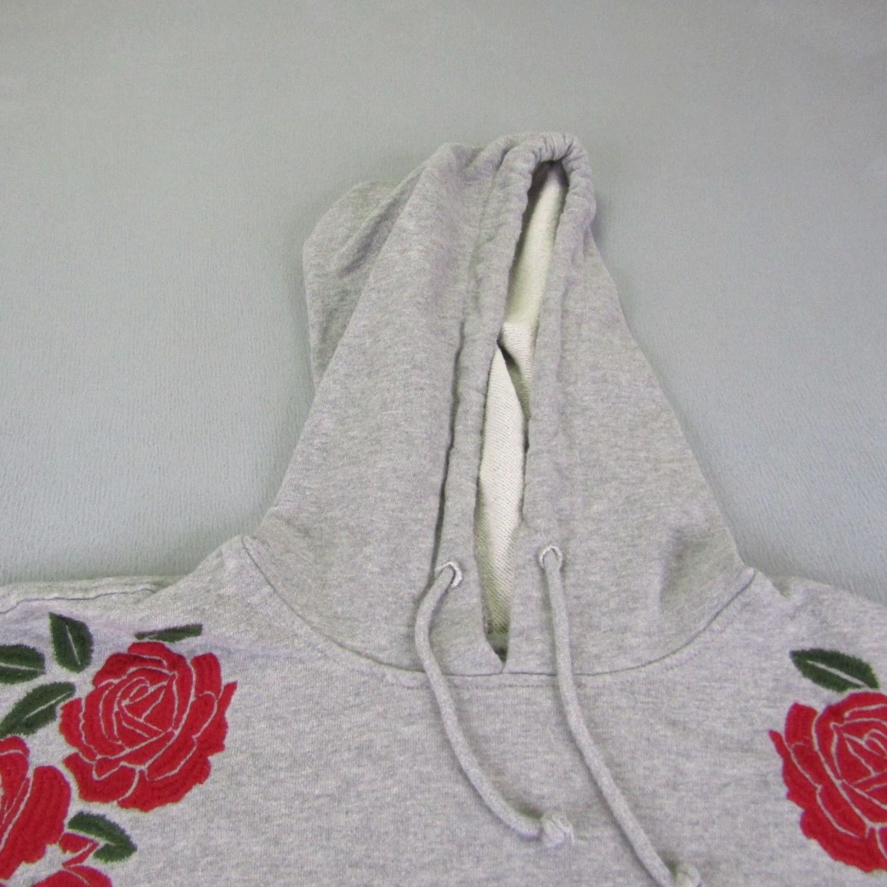 Pacsun PacSun Hoodie Women's Medium Gray Oversized Embroidered Rose Pullover Sweatshirt Womens Size M / US 6-8 / IT 42-44 - 2 Thumbnail