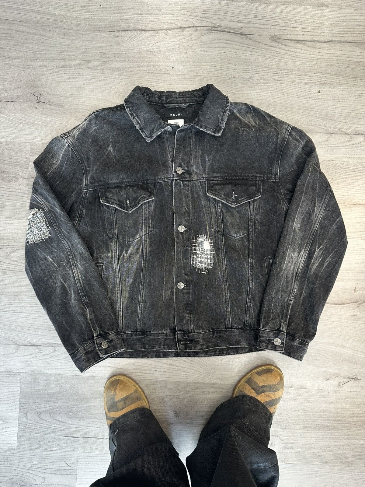 Ksubi Repaired Denim Jacket Black