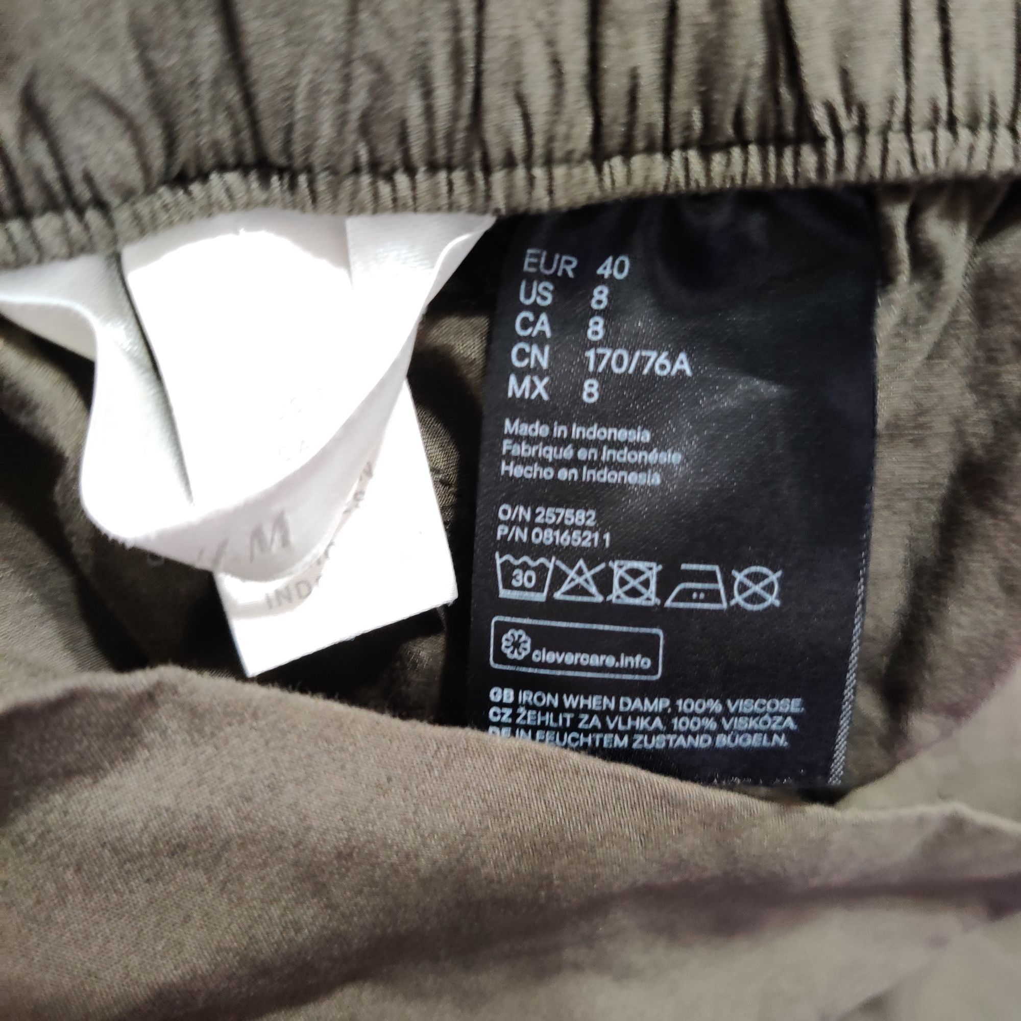H&M H&M Olive High Waist Paperbag Pants Relaxed Tapered Pleated Size 30" / US 8 / IT 44 - 7 Thumbnail