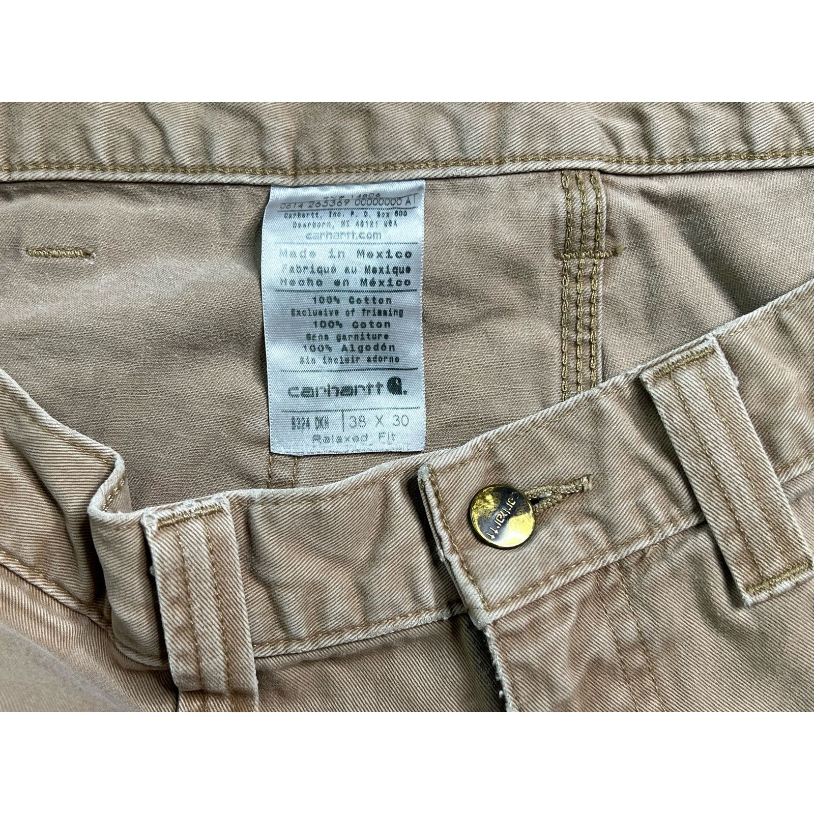 Carhartt Carhartt Relaxed Fit Tan Carpenter Work Pants 38x30 Size US 38 / EU 54 - 3 Thumbnail