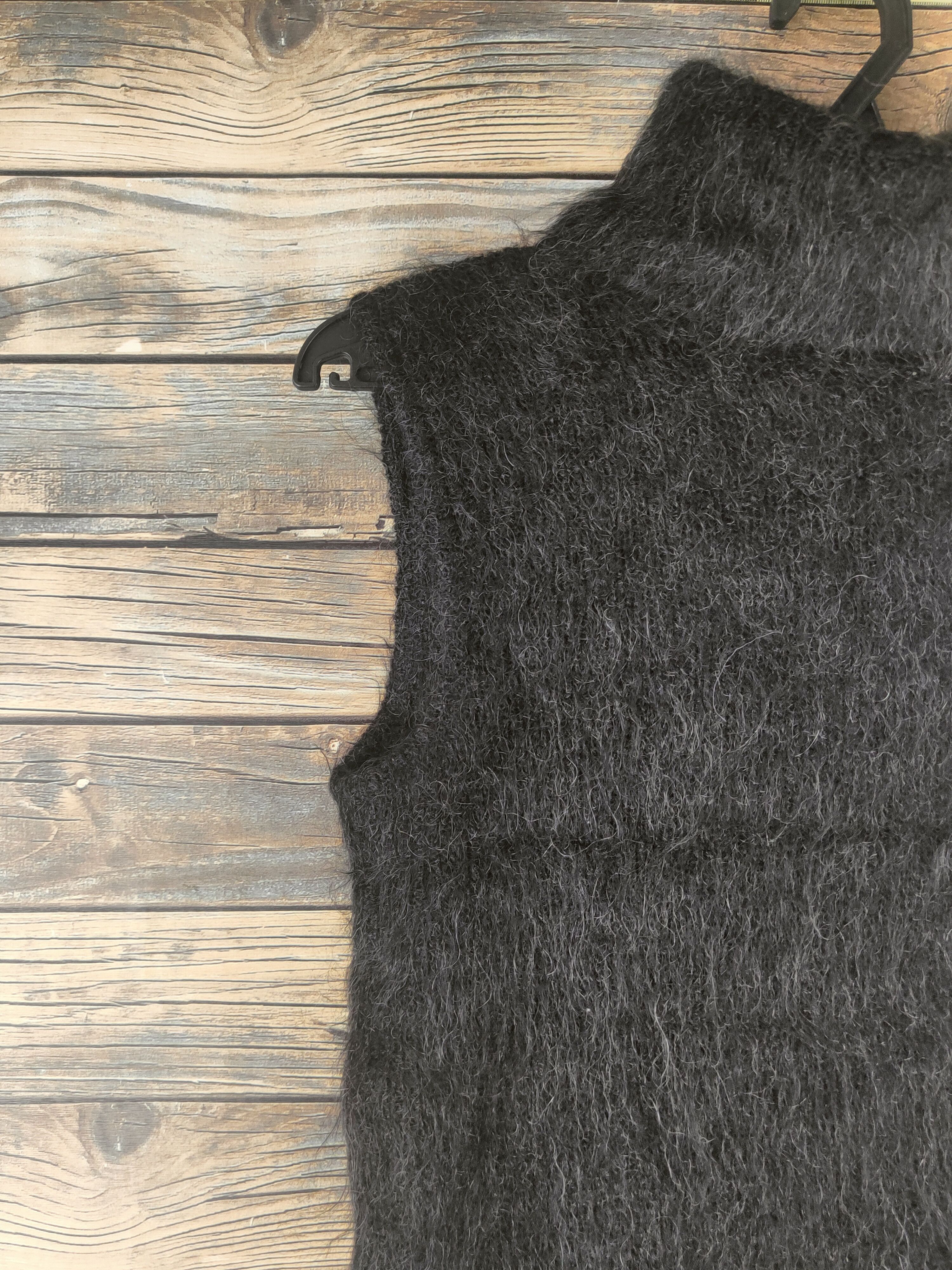 Japanese Brand DL Indivi Black Fur Mohair Knitwear #46-507 Size XS / US 0-2 / IT 36-38 - 4 Thumbnail