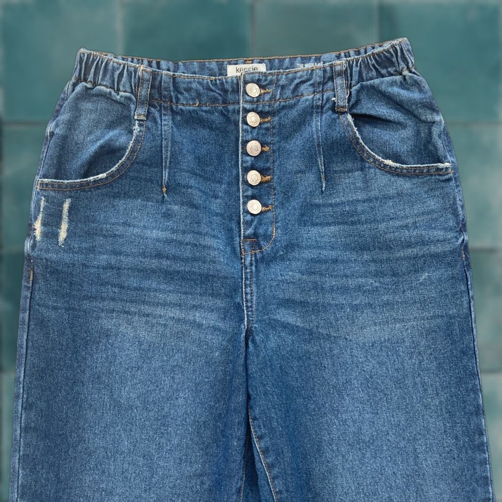 Vintage Kensie Jeans Barrel High Rise Women's 10/30 Blue Denim Button Fly Denim Jeans 90s Retro Luxe Luxe Vintage Size 32" / US 10 / IT 46 - 1 Thumbnail
