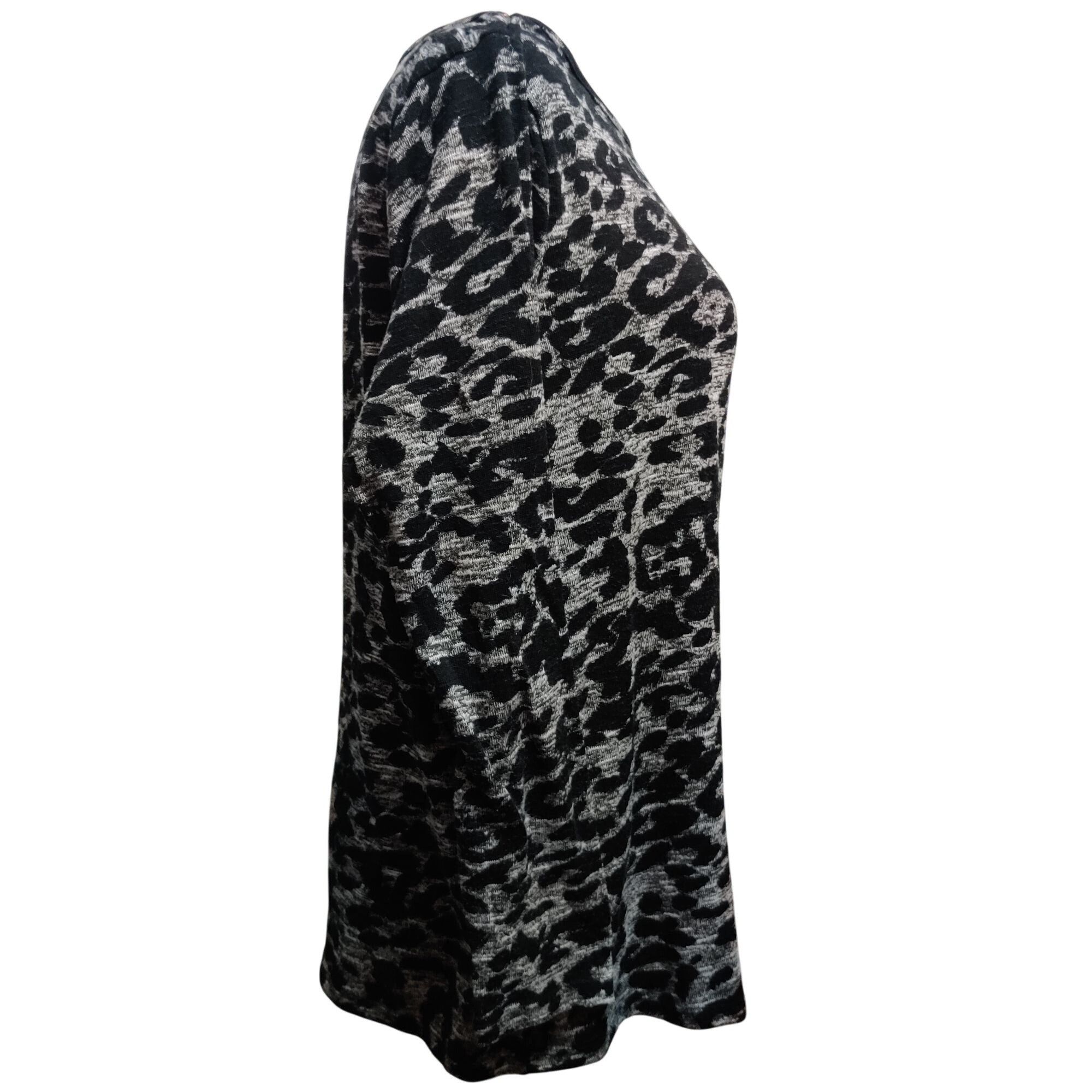 Other Sunny Leigh Plus Size 1X Black Gray Leopard Print Tunic Top Size XL / US 12-14 / IT 48-50 - 4 Thumbnail
