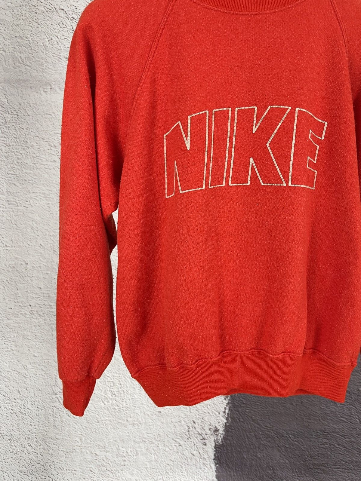 Nike Nike Vintage 80s red big logo sweatshirt sweater Size M / US 6-8 / IT 42-44 - 3 Thumbnail