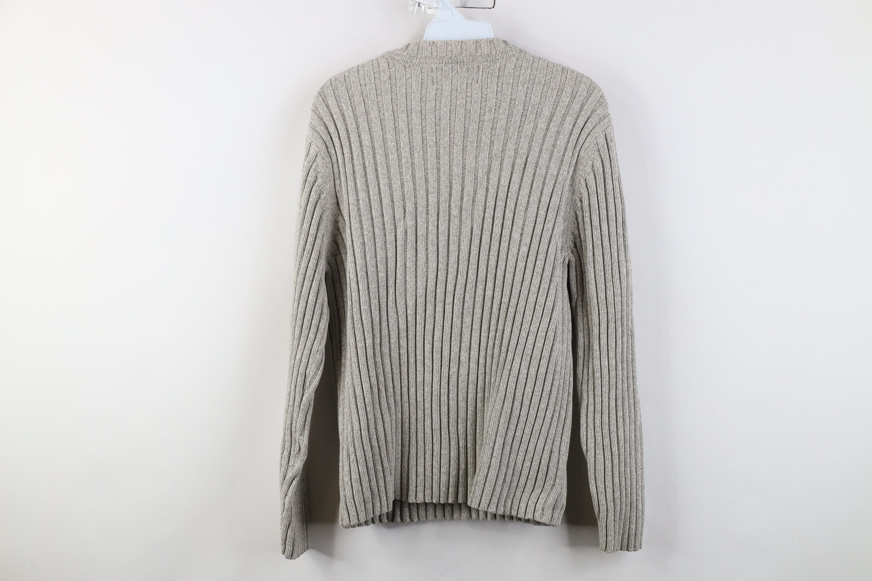 Express Vintage Y2K Express Babydoll Cotton Ribbed Knit Sweater Gray Size L / US 10 / IT 46 - 8 Thumbnail