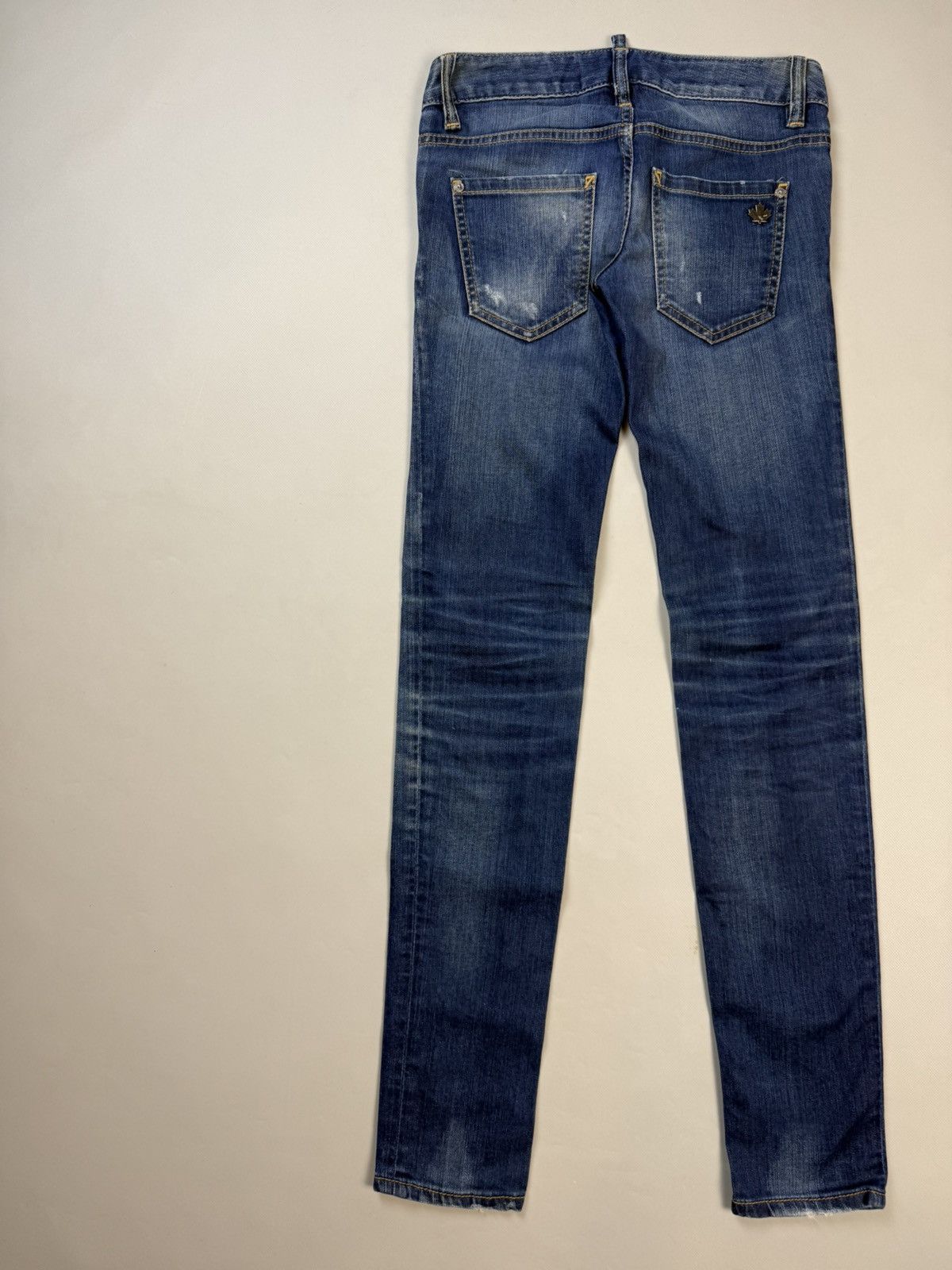Dsquared2 Dsquared Distressed Denim Low Rise Skinny Biker Jeans Pants Size 25" / US 0 / IT 36 - 19 Thumbnail