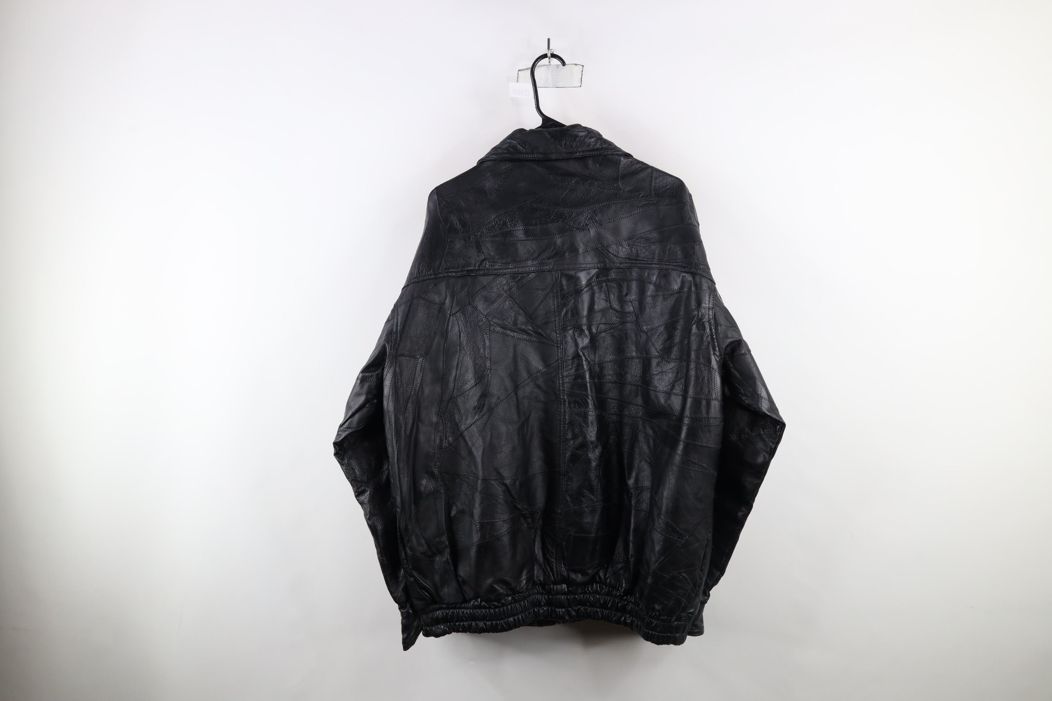 Vintage Vintage 90s Streetwear Patchwork Leather Bomber Jacket Black Size US XL / EU 56 / 4 - 13 Thumbnail